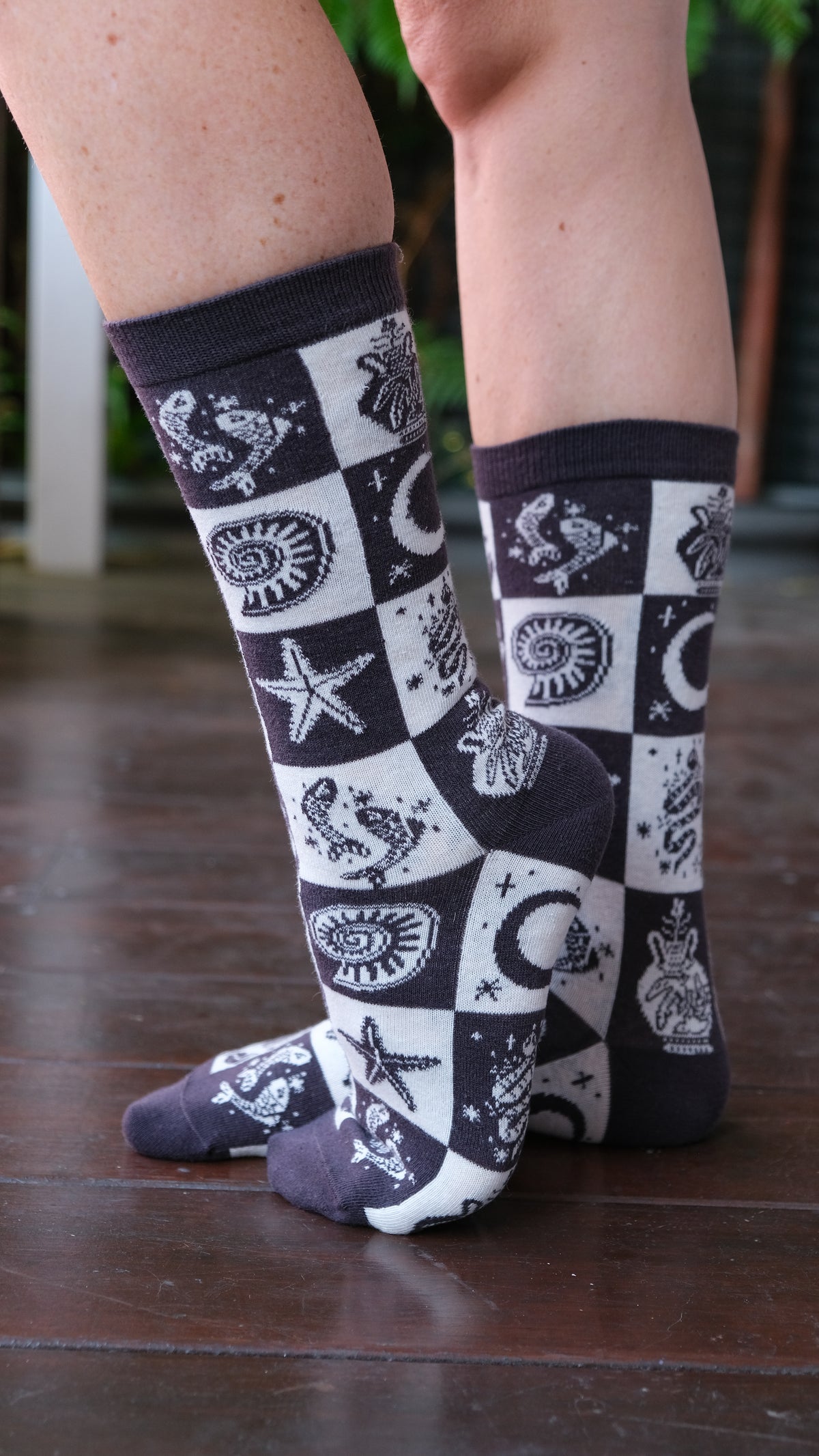 Mosaic Socks - Charcoal