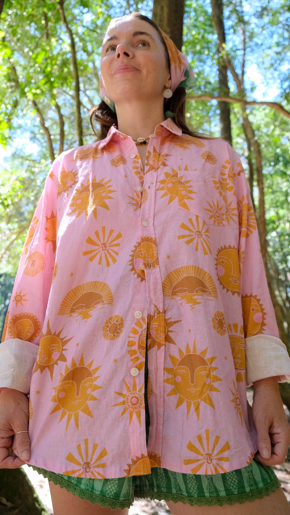 Muse Button Down - Pink Sun