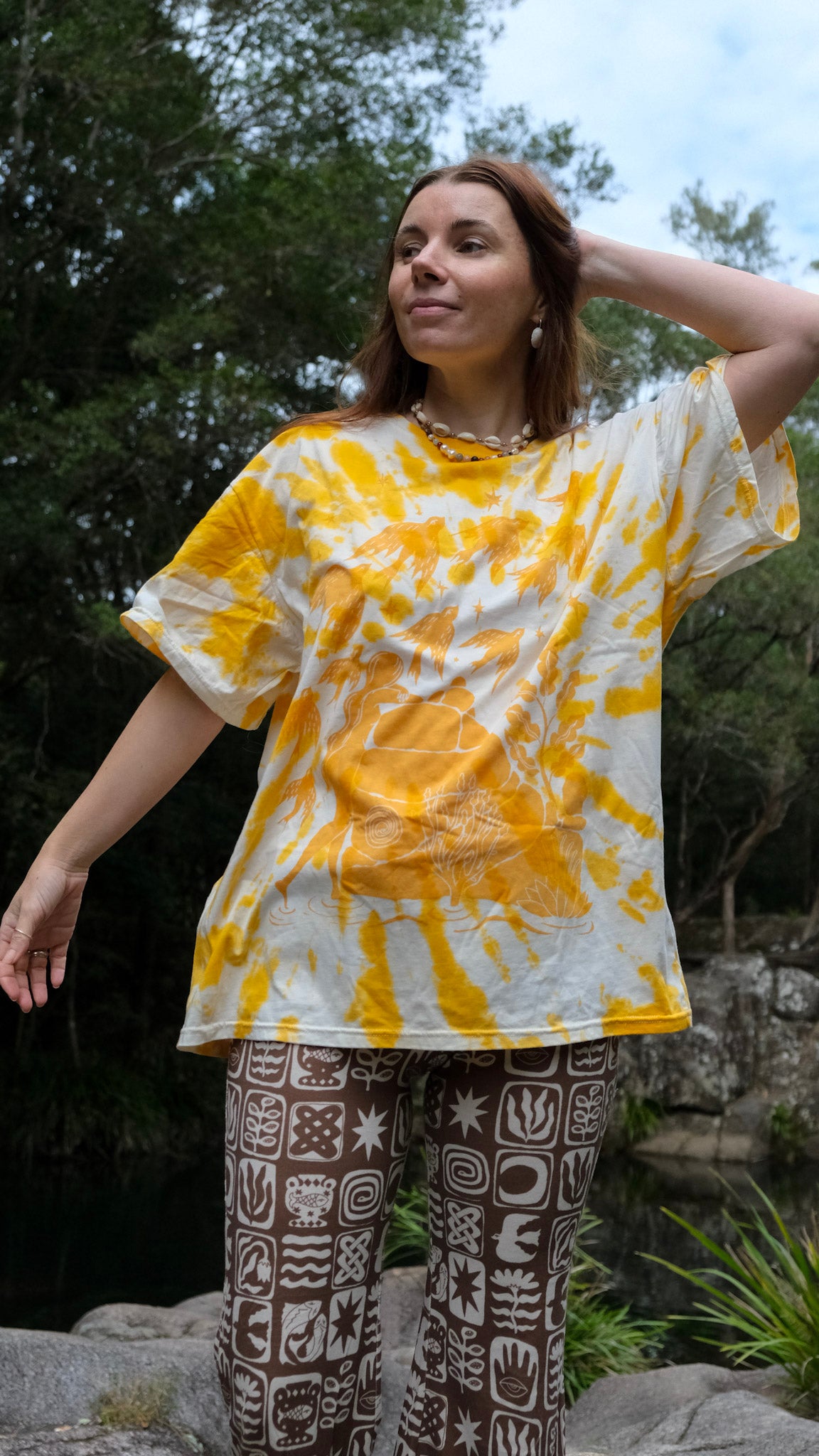 Pilbara Oversized T-shirt - Yellow Ochre Tie Dye
