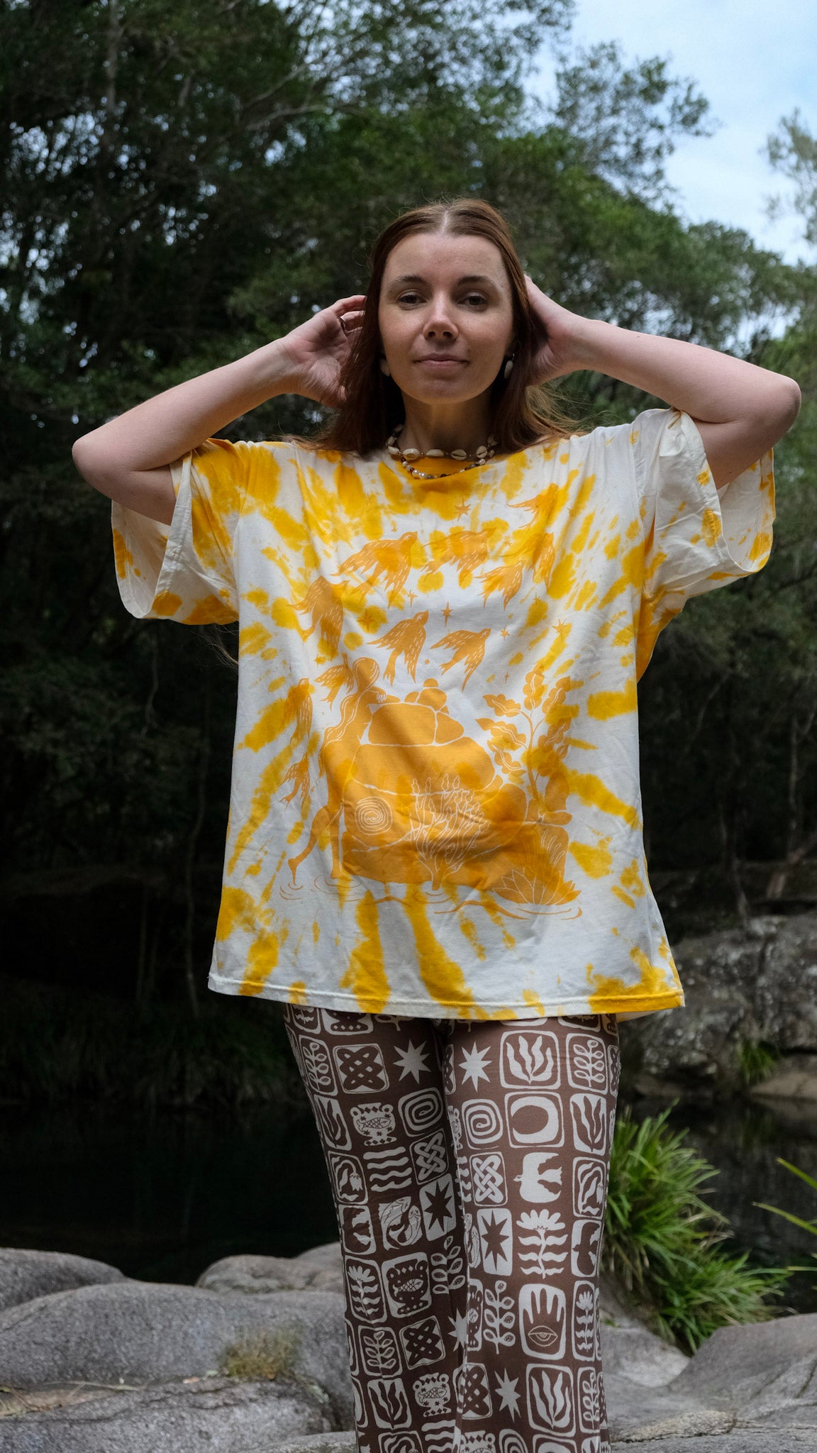 Pilbara Oversized T-shirt - Yellow Ochre Tie Dye