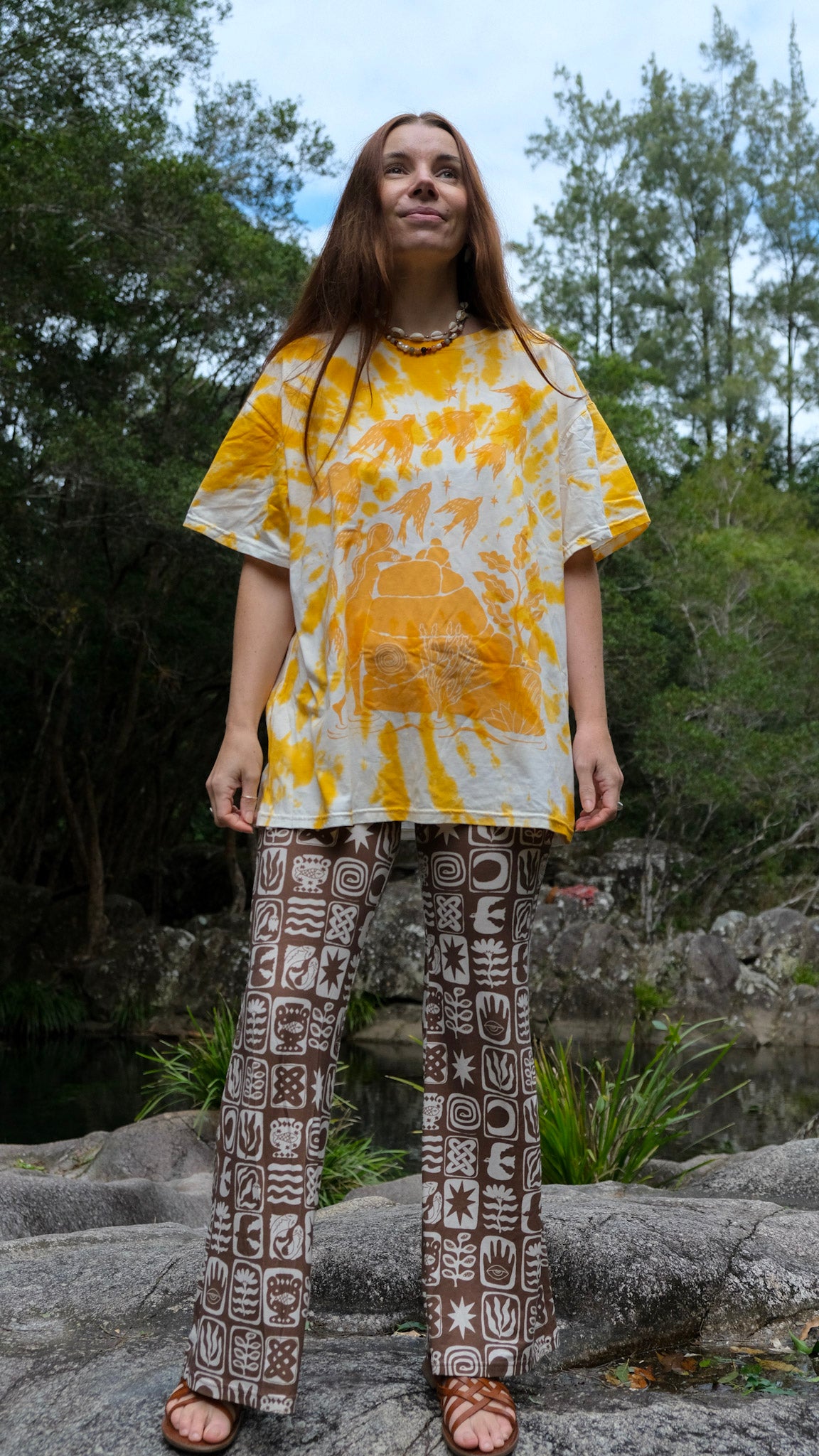 Pilbara Oversized T-shirt - Yellow Ochre Tie Dye