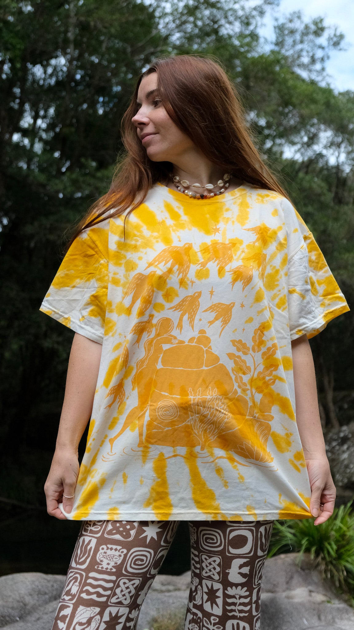Pilbara Oversized T-shirt - Yellow Ochre Tie Dye