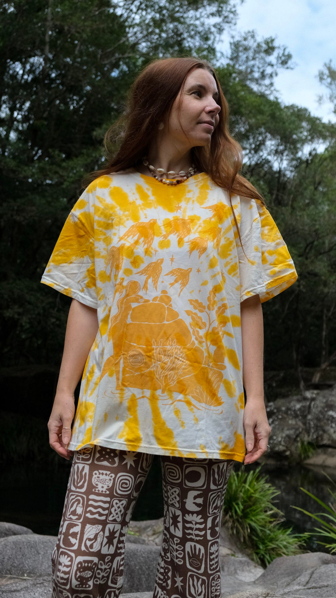 Pilbara Oversized T-shirt - Yellow Ochre Tie Dye