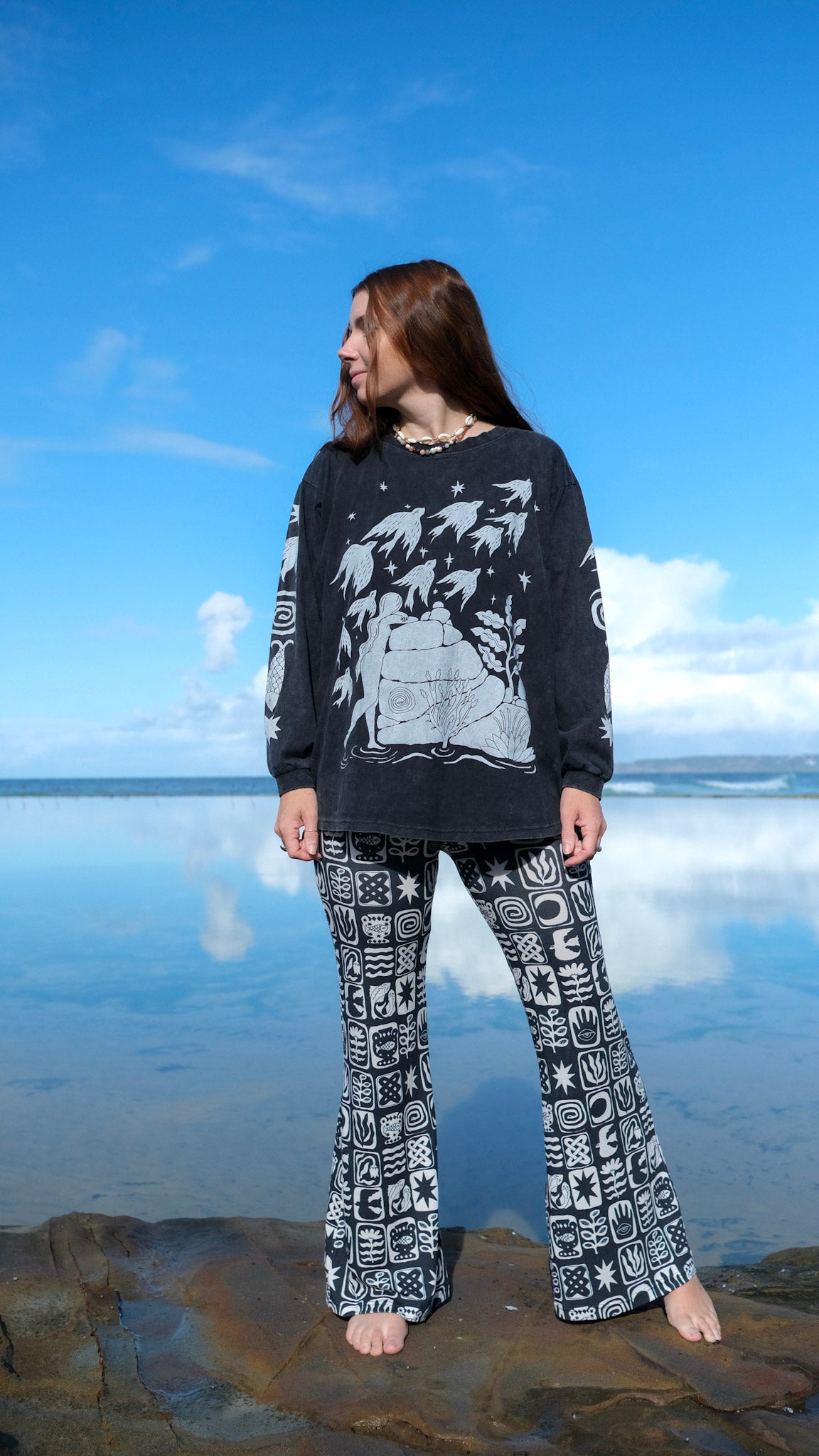 Pilbara Long Sleeve T-shirt - Black Stonewash