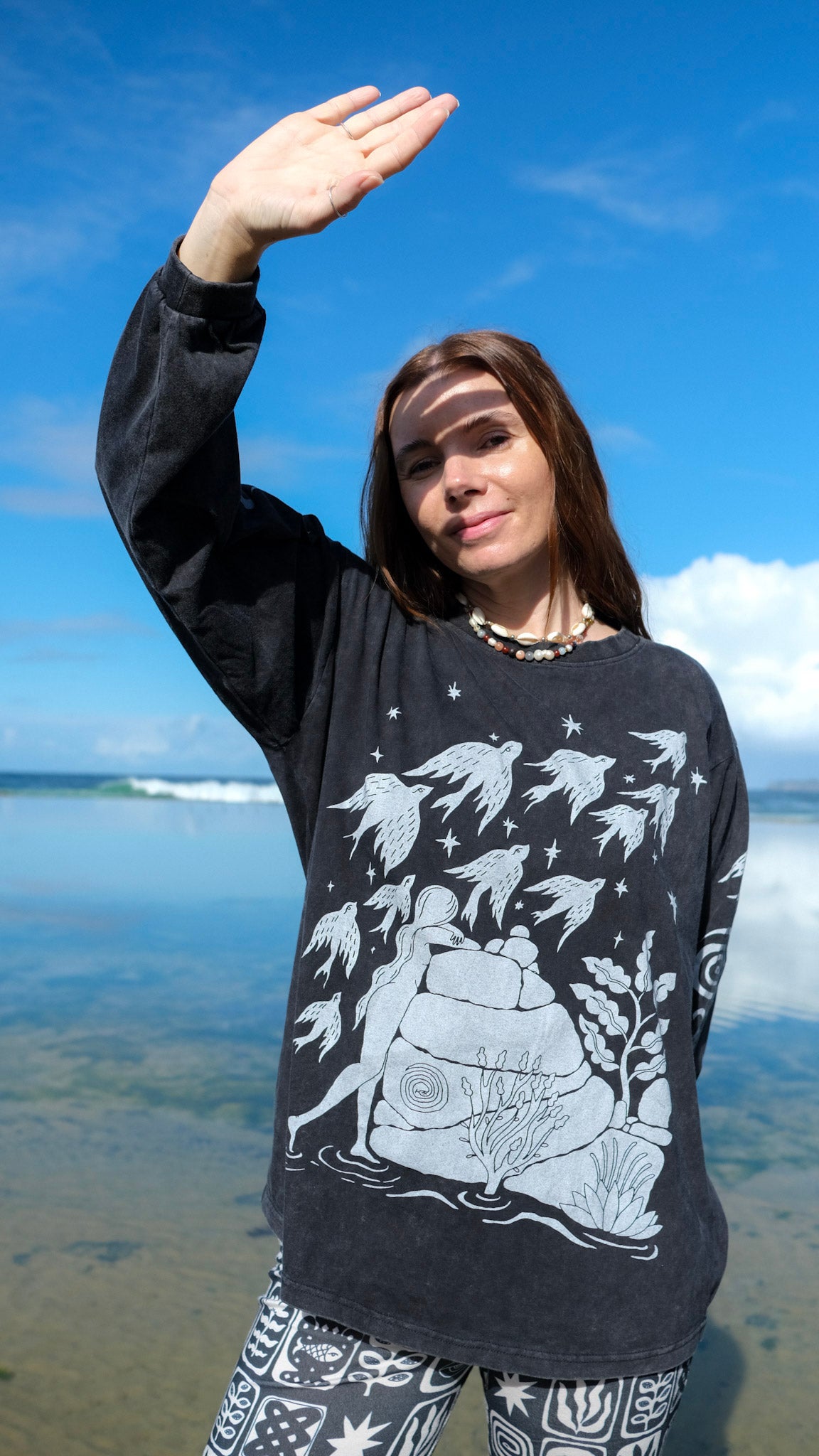 Pilbara Long Sleeve T-shirt - Black Stonewash
