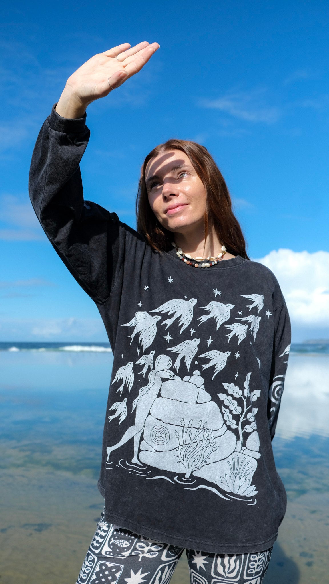 Pilbara Long Sleeve T-shirt - Black Stonewash