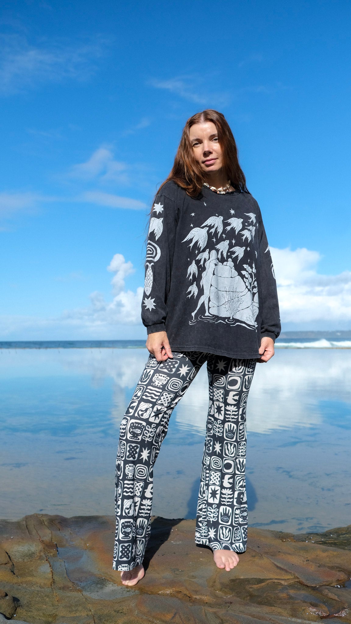 Pilbara Long Sleeve T-shirt - Black Stonewash