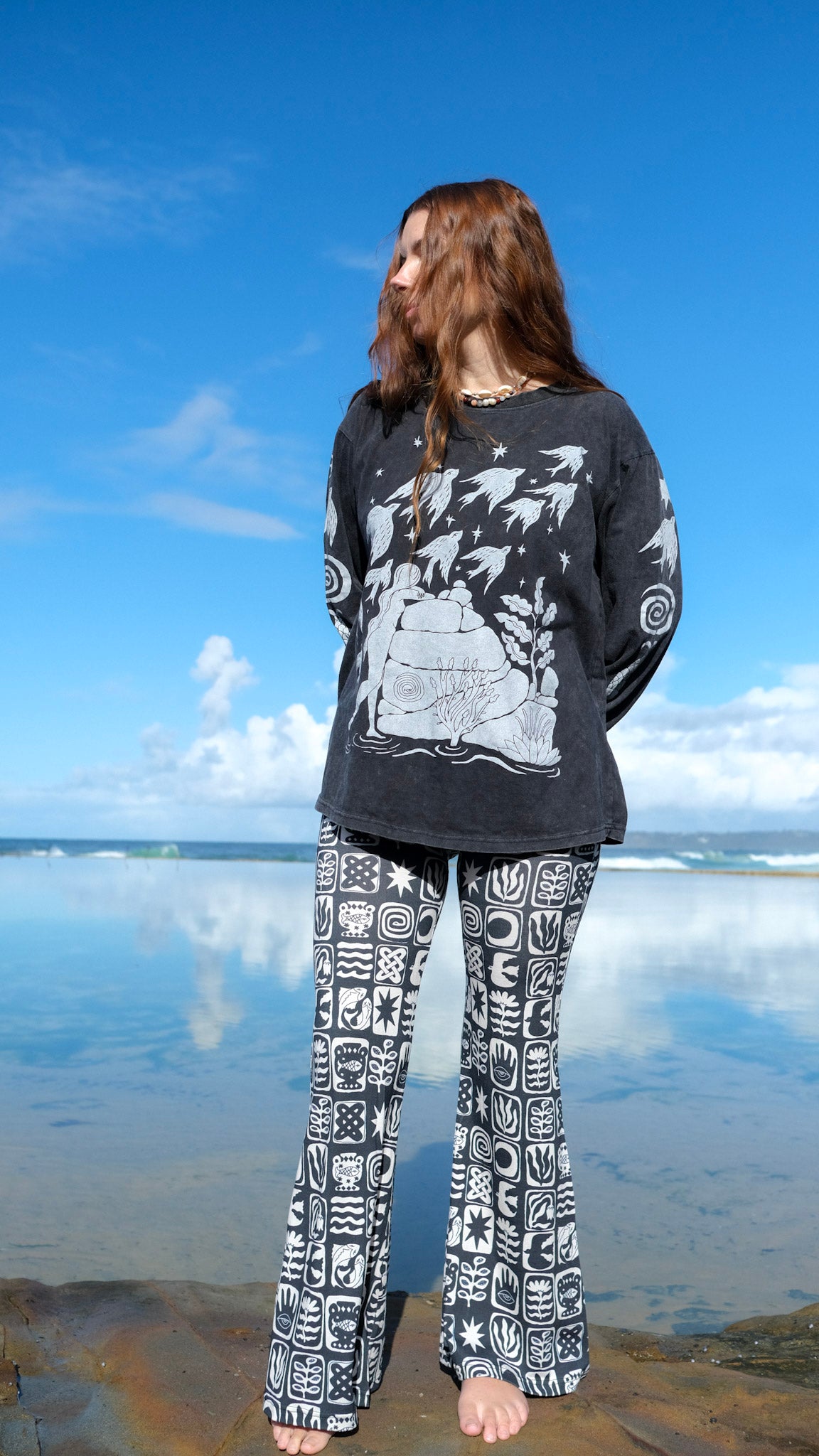 Pilbara Long Sleeve T-shirt - Black Stonewash