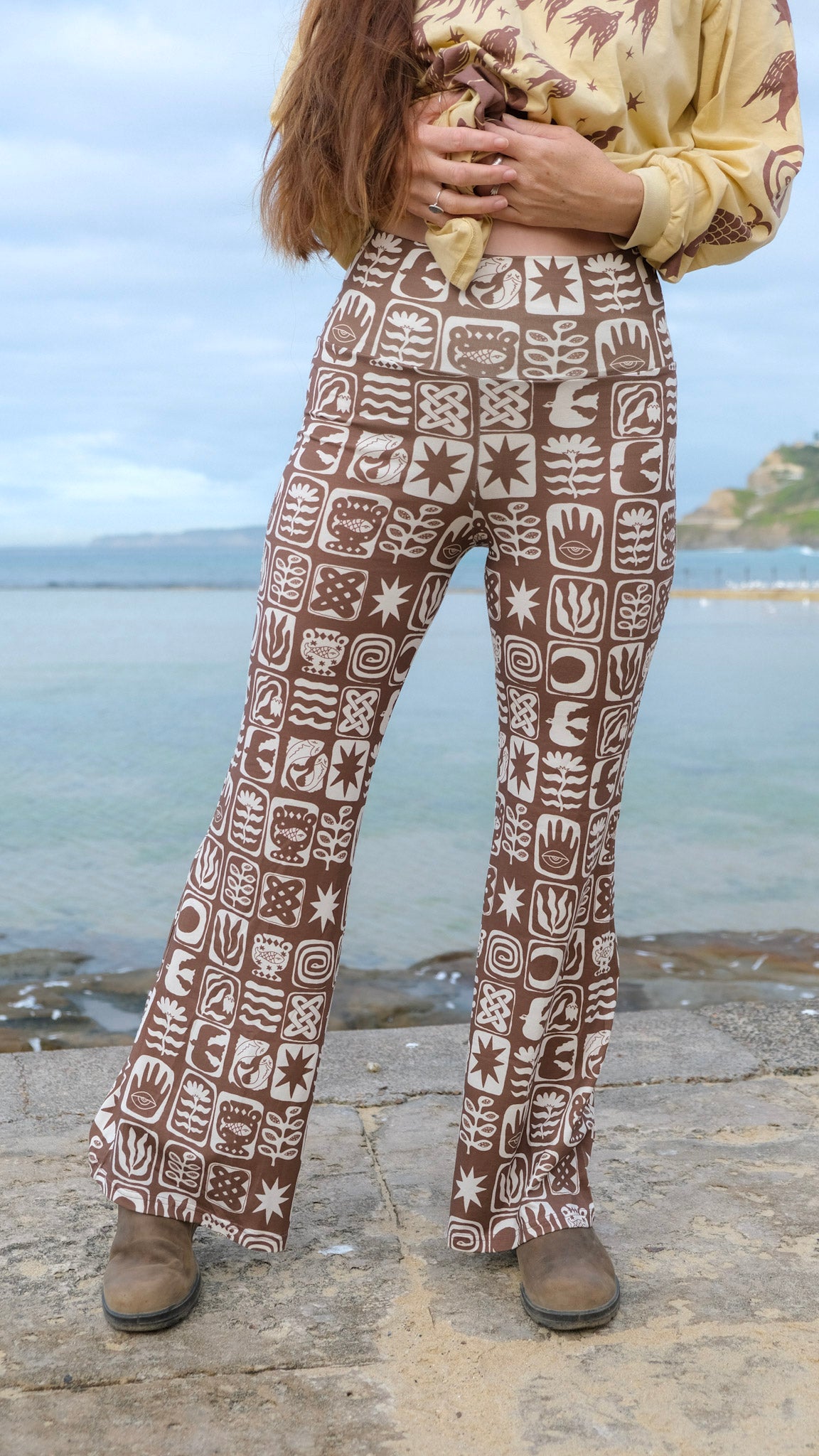 Long Flares - Chocolate Brown Tiles
