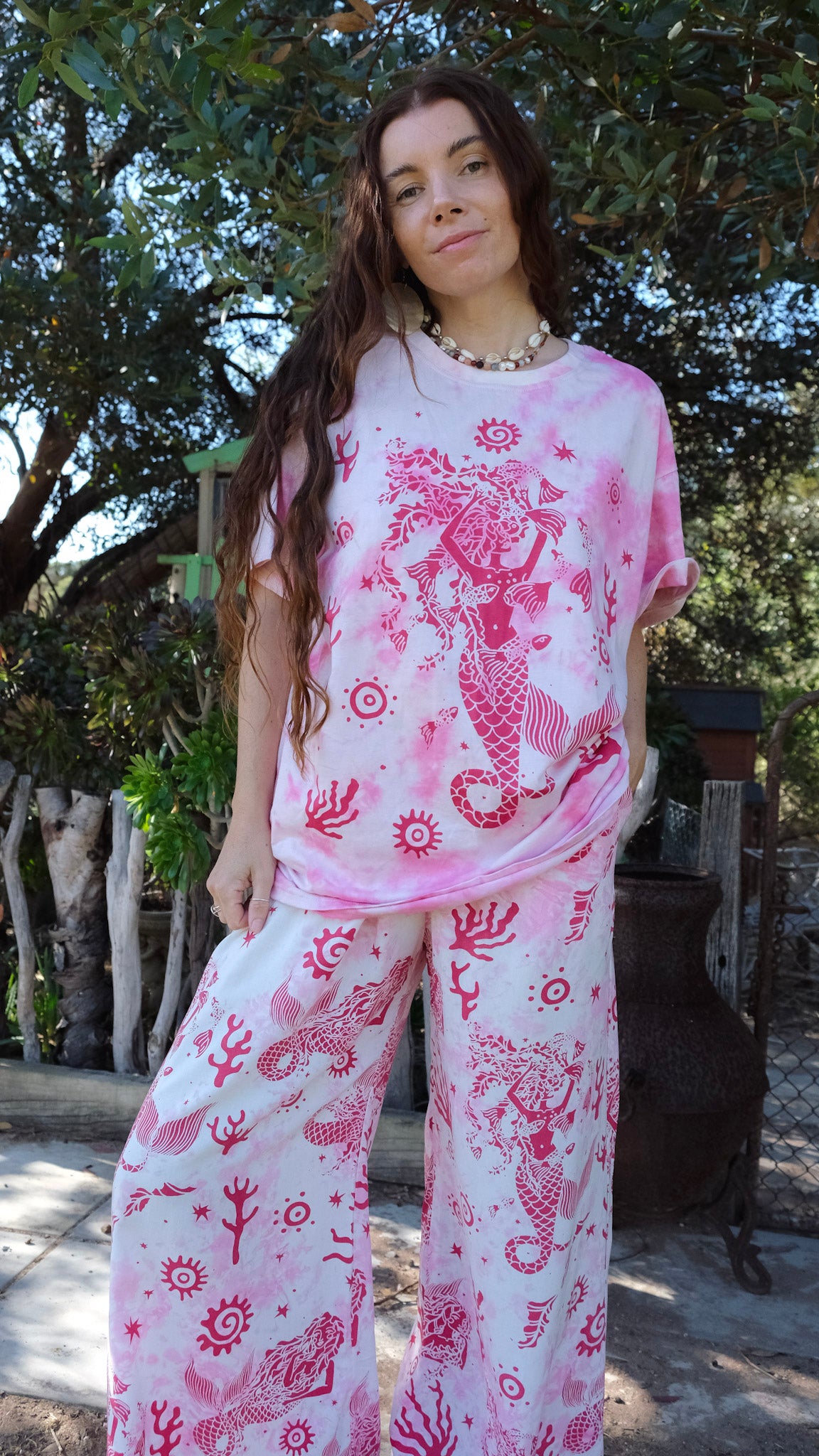 The Pink Mermaid T-shirt - Tie Dye Pink