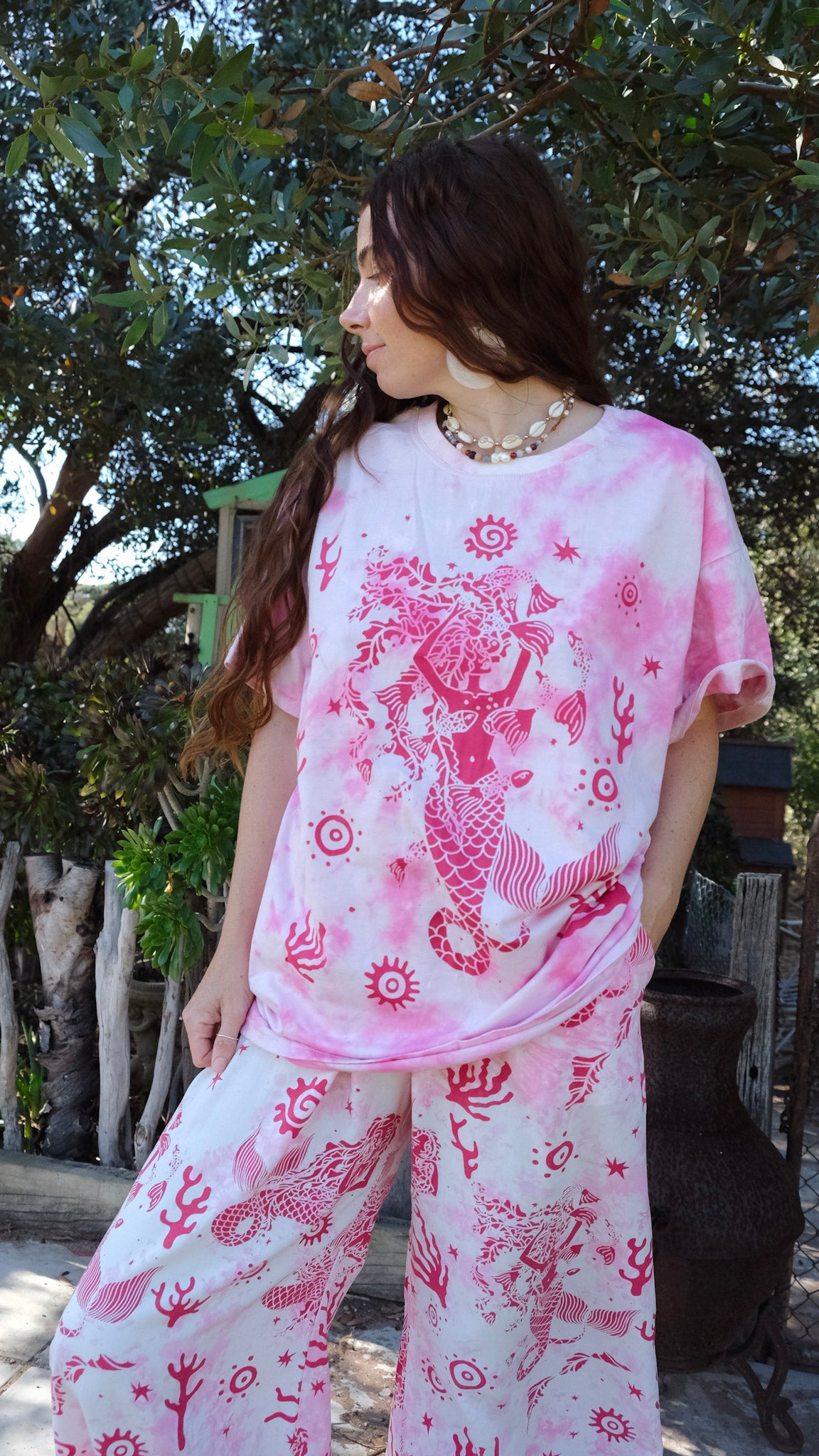 The Pink Mermaid T-shirt - Tie Dye Pink
