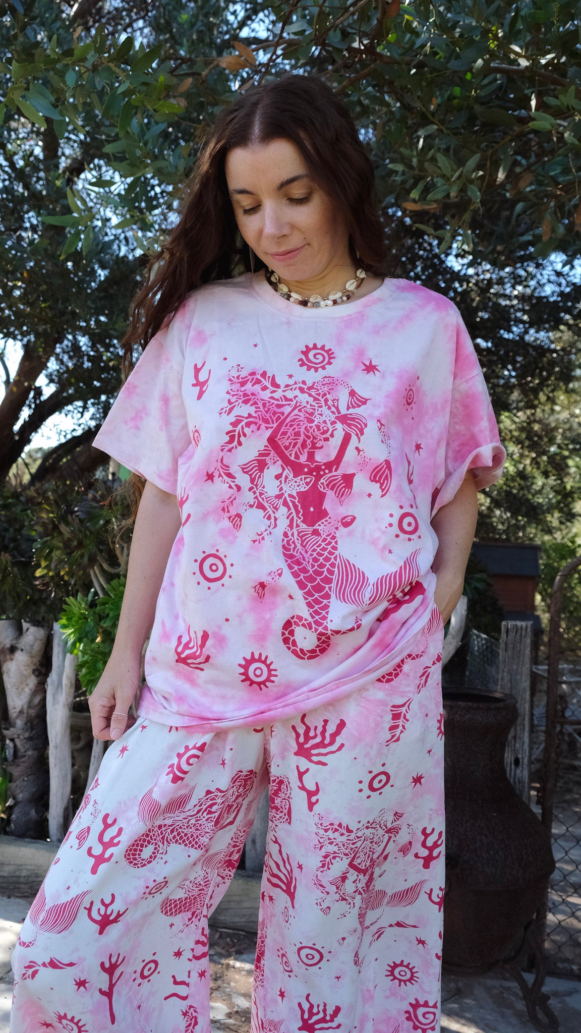 The Pink Mermaid T-shirt - Tie Dye Pink