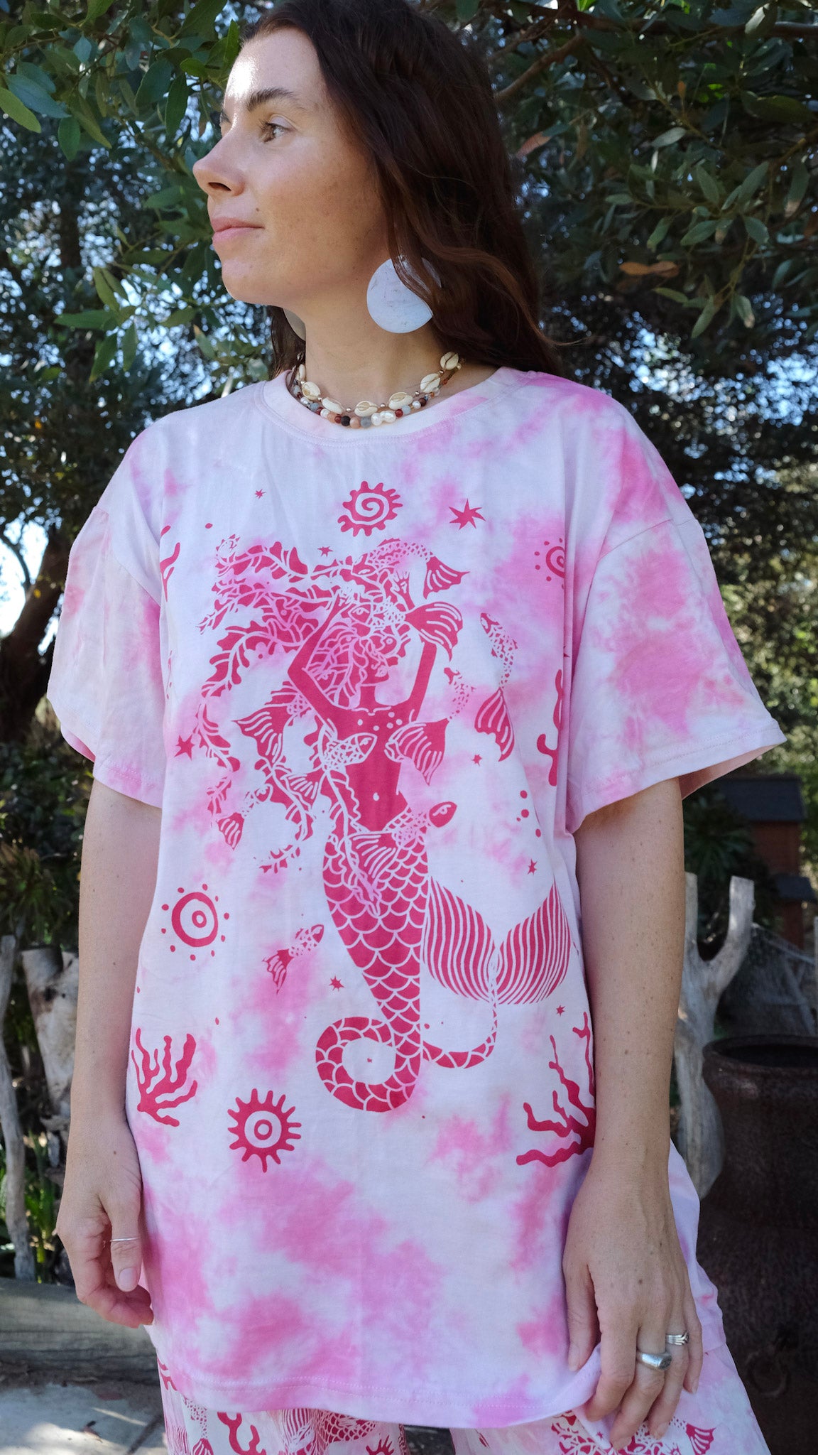 The Pink Mermaid T-shirt - Tie Dye Pink