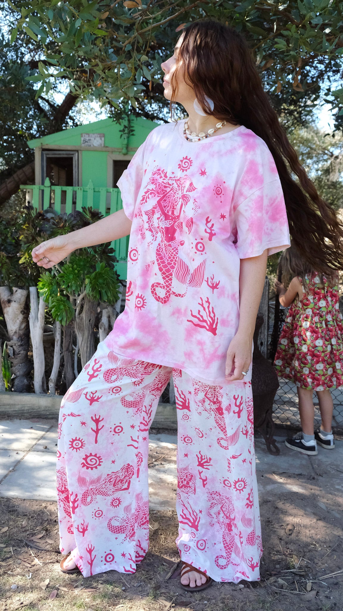 The Pink Mermaid T-shirt - Tie Dye Pink