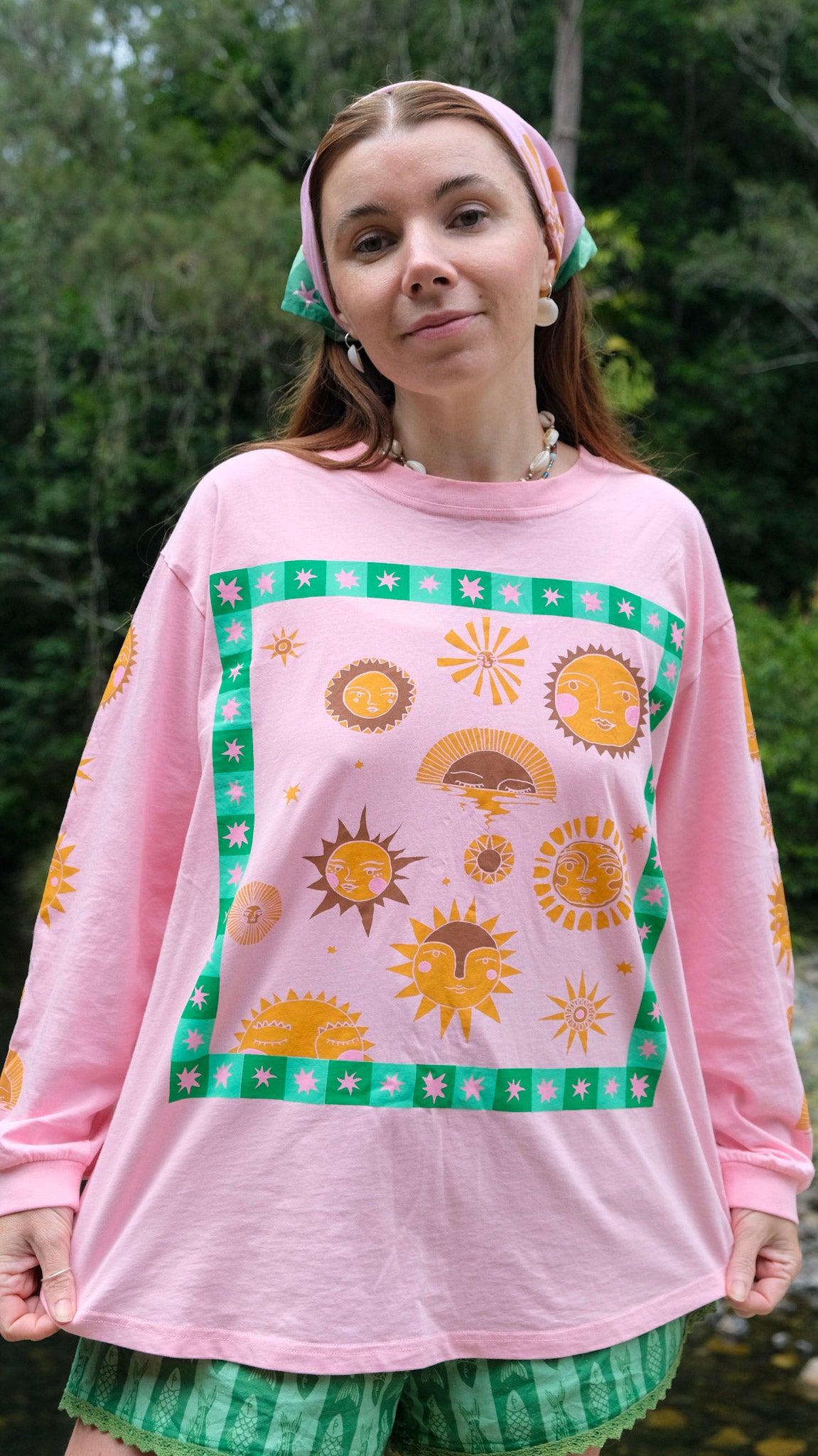 Pink Sun Long Sleeve T-shirt