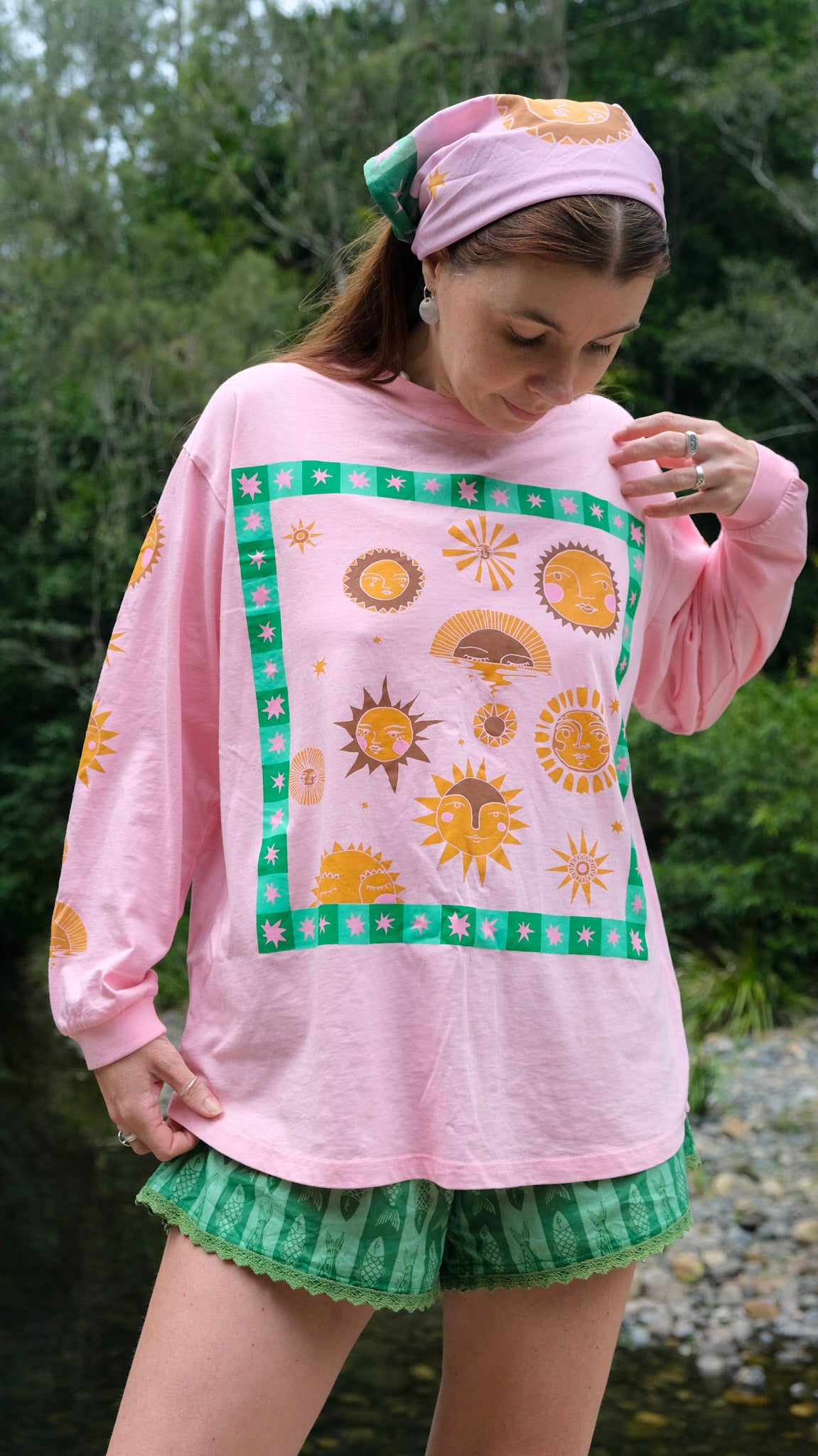 Pink Sun Long Sleeve T-shirt