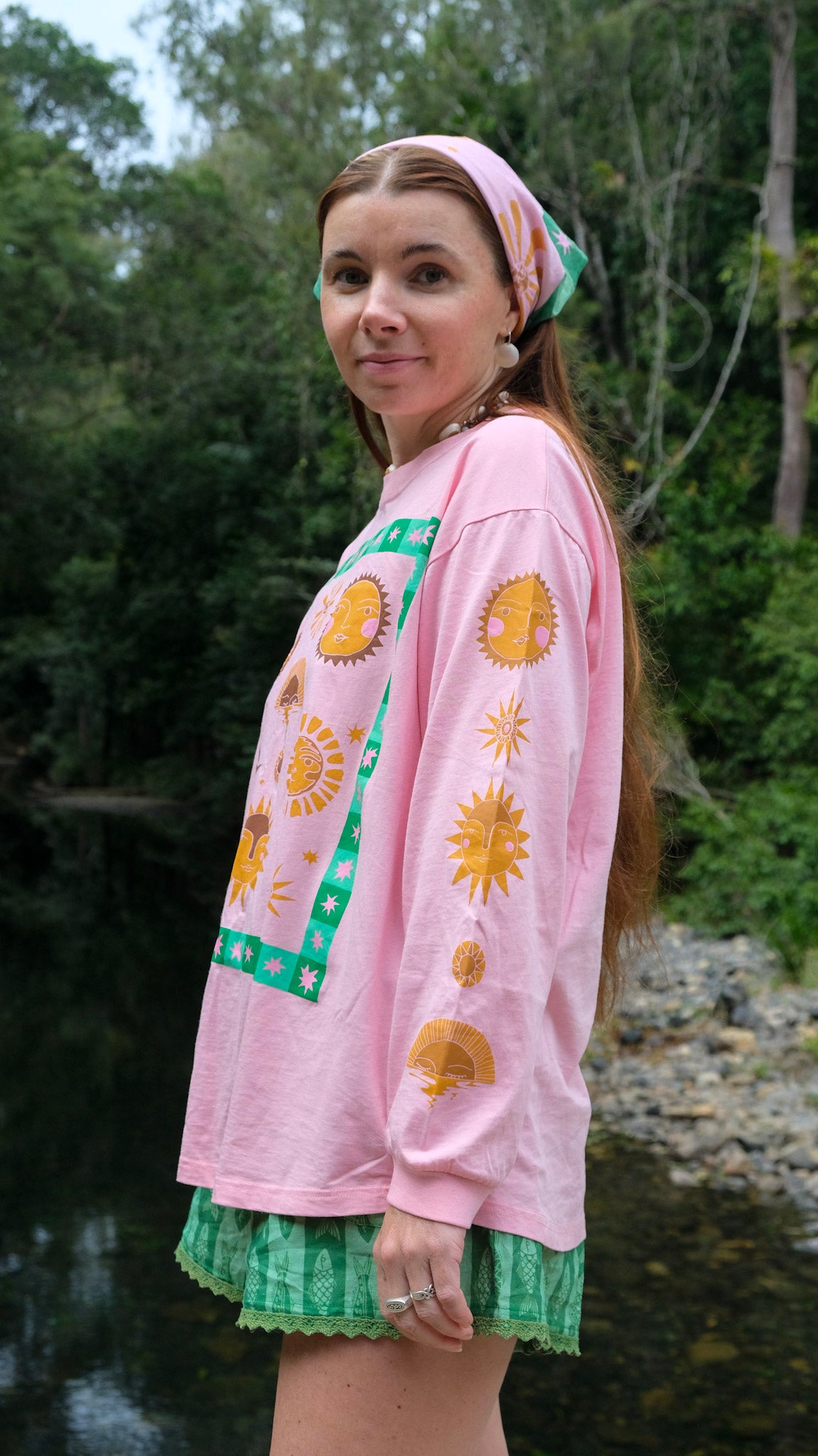 Pink Sun Long Sleeve T-shirt