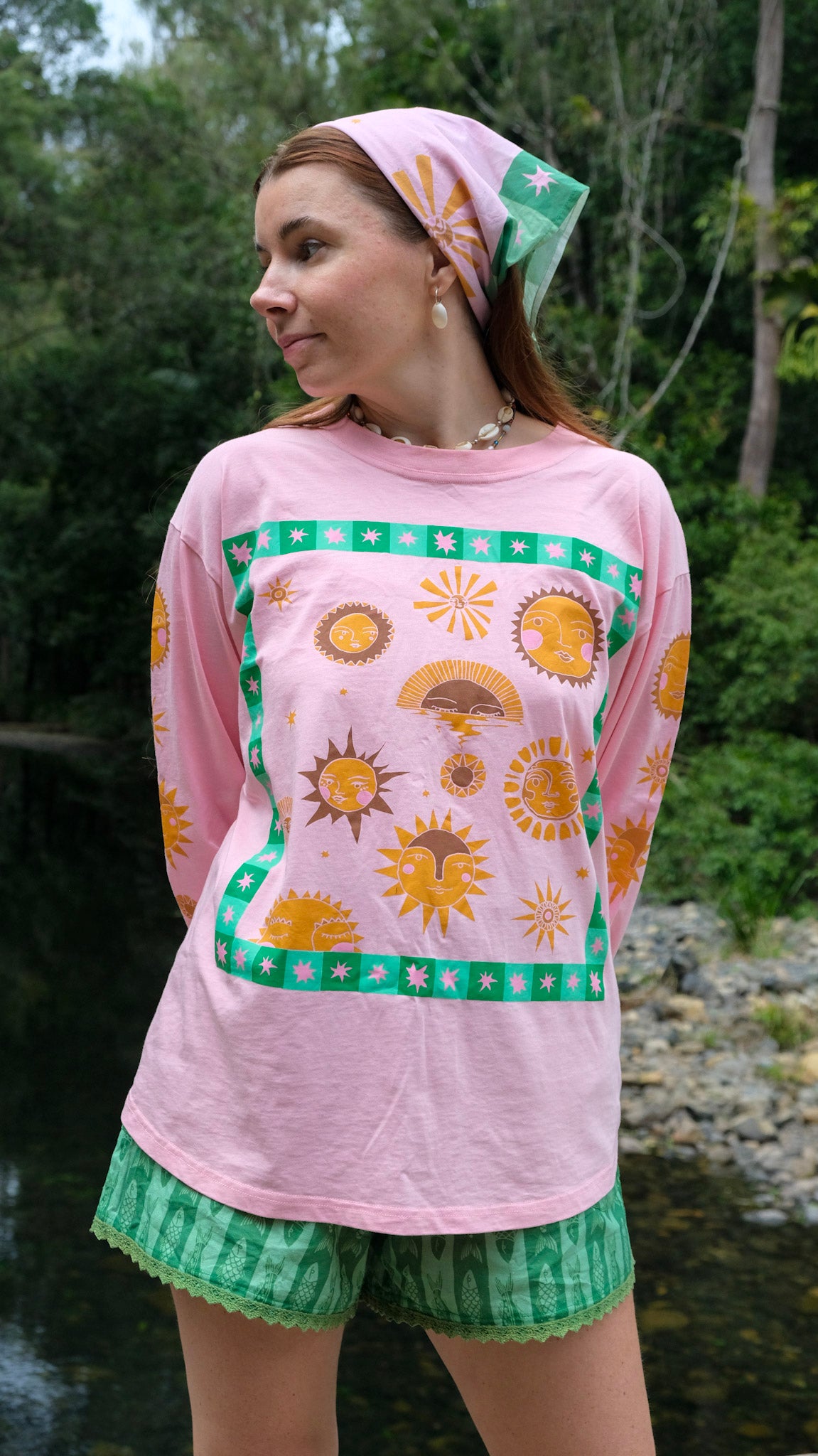 Pink Sun Long Sleeve T-shirt