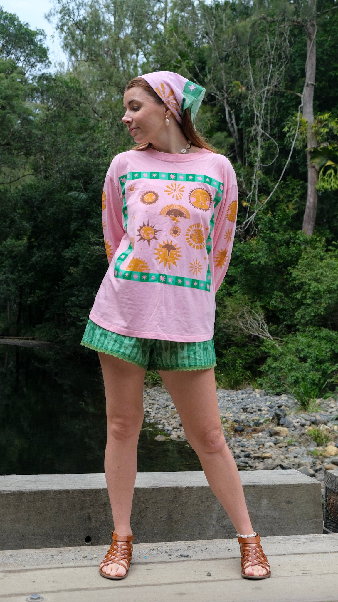 Pink Sun Long Sleeve T-shirt