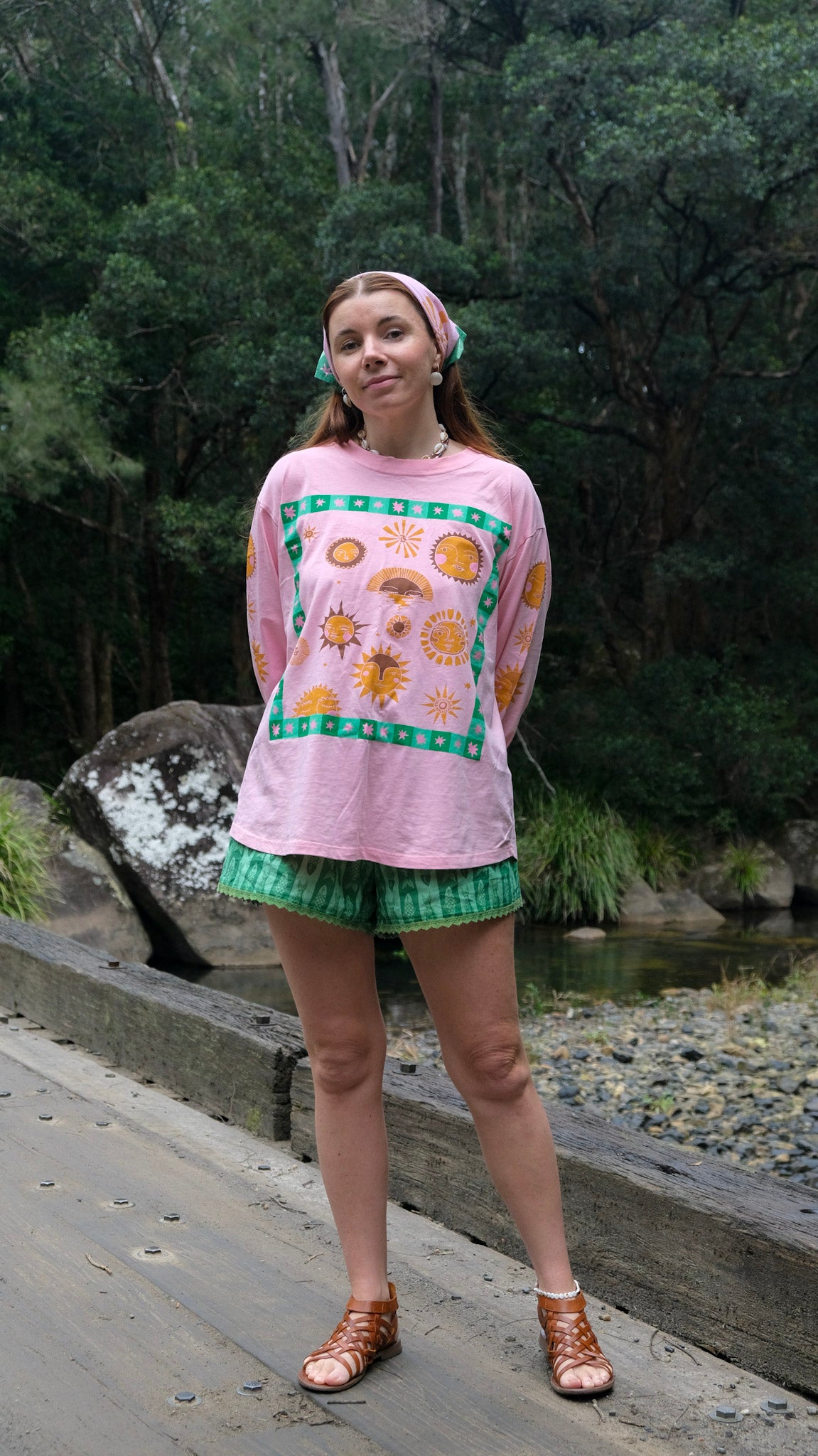 Pink Sun Long Sleeve T-shirt