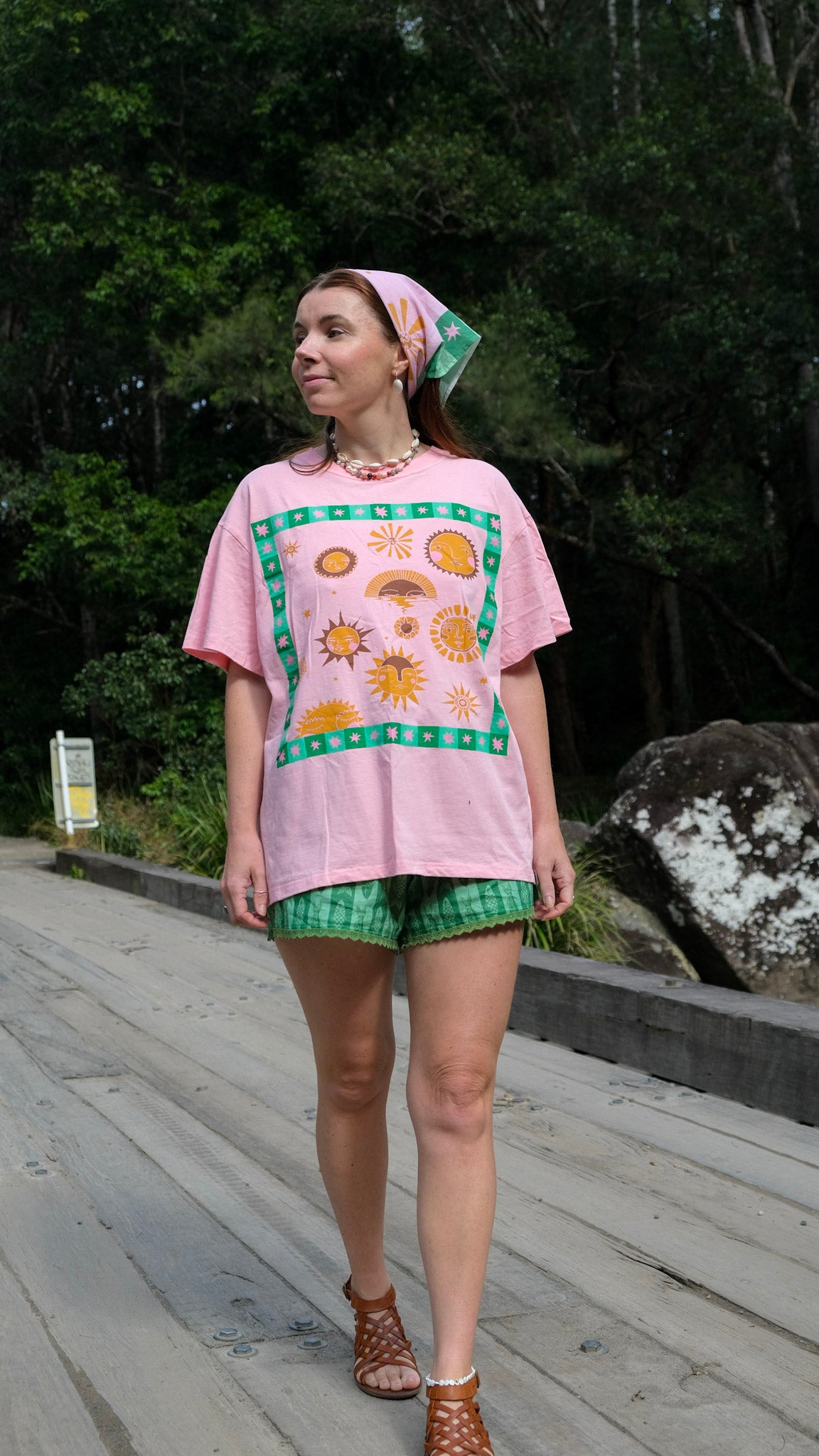 Pink Sun Oversized Tshirt