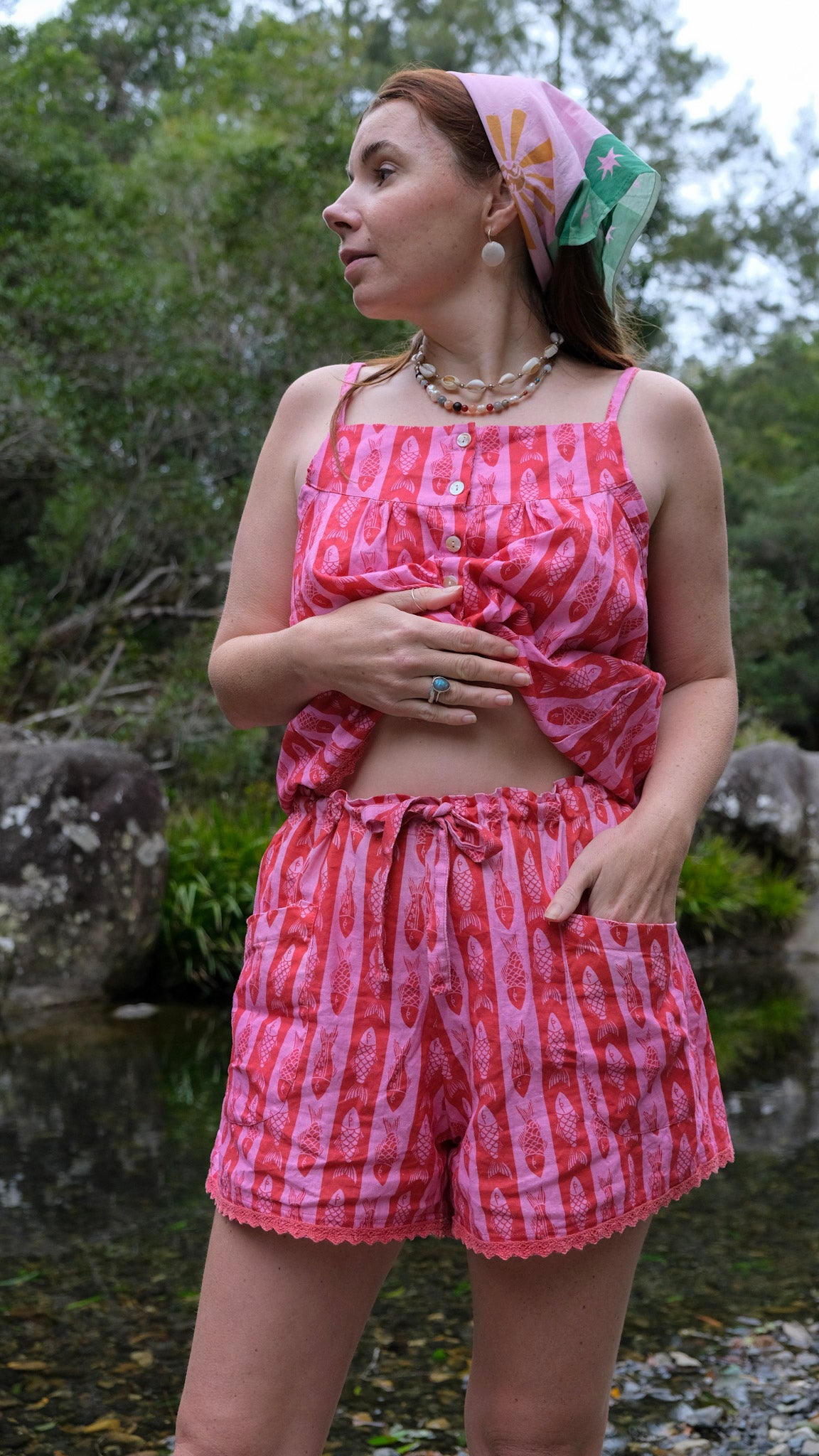 Culottes - Pink Fish Stripe