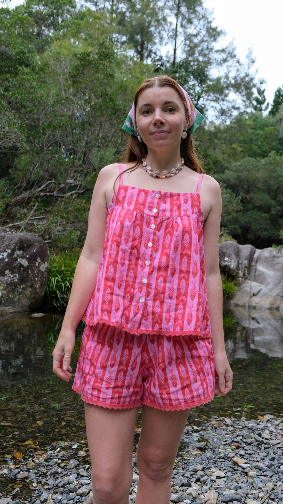 Bonnie Swing Top - Pink Fish