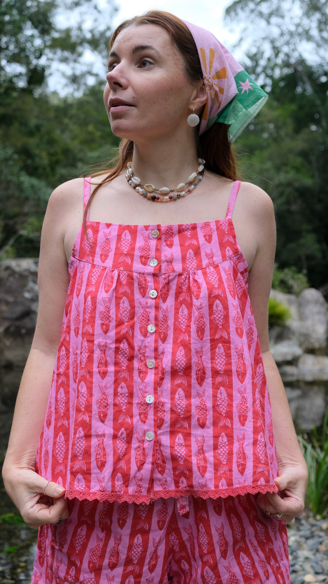 Bonnie Swing Top - Pink Fish