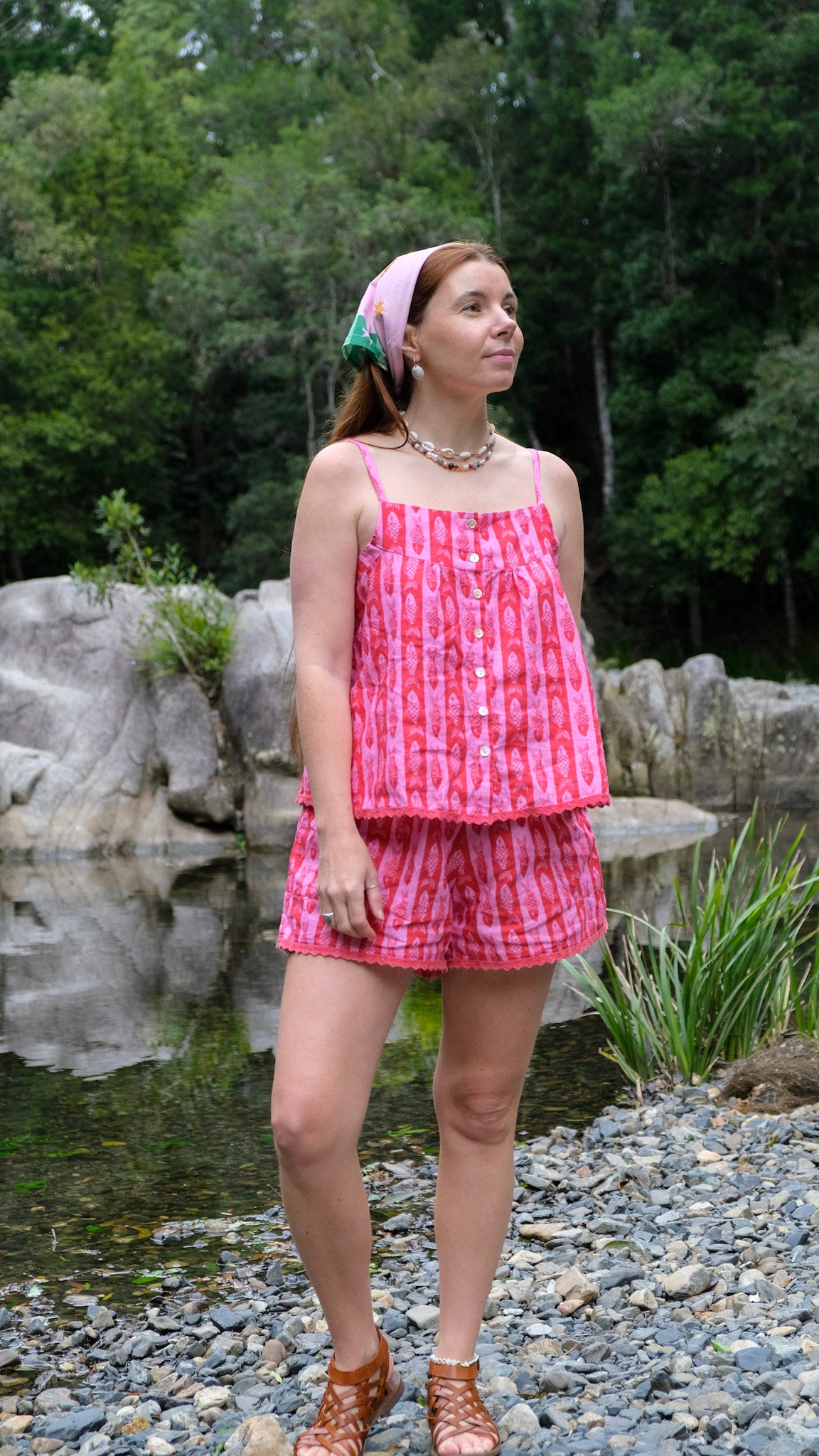 Bonnie Swing Top - Pink Fish