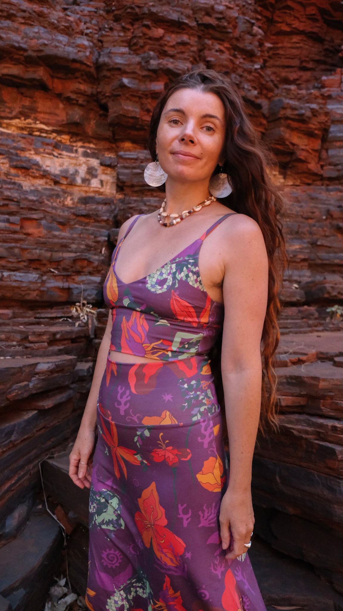 V-Neck Singlet - Plum Mermaids