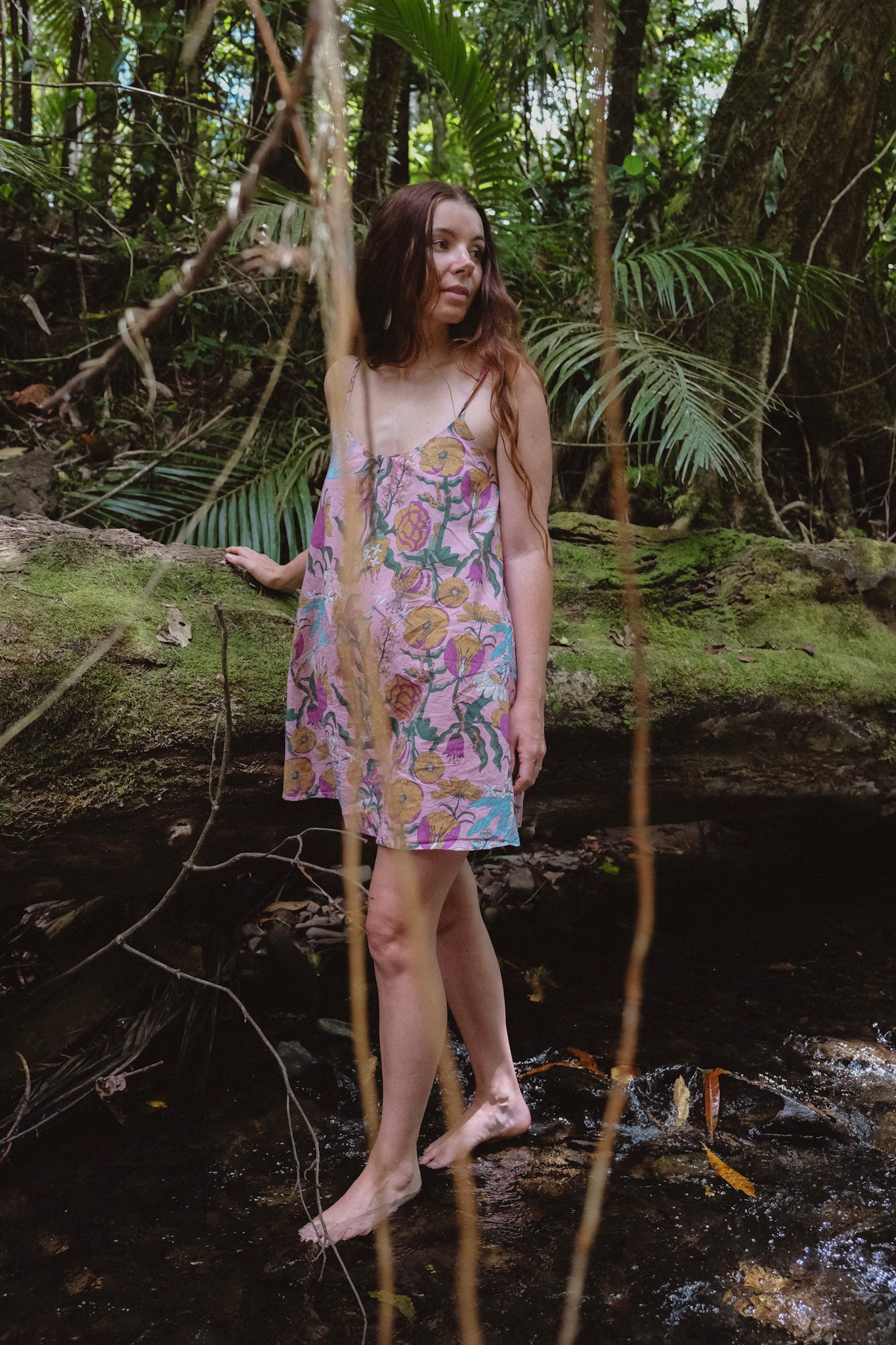 Lucia Mini Dress - Witch's Garden - Soft Pink