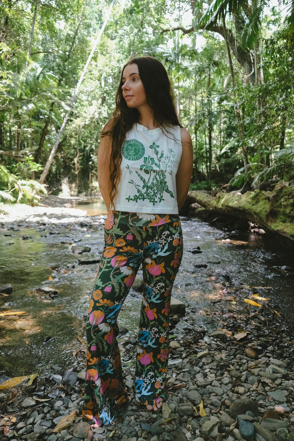 Long Flares Witch's Garden Forest Green Moonface Clothing