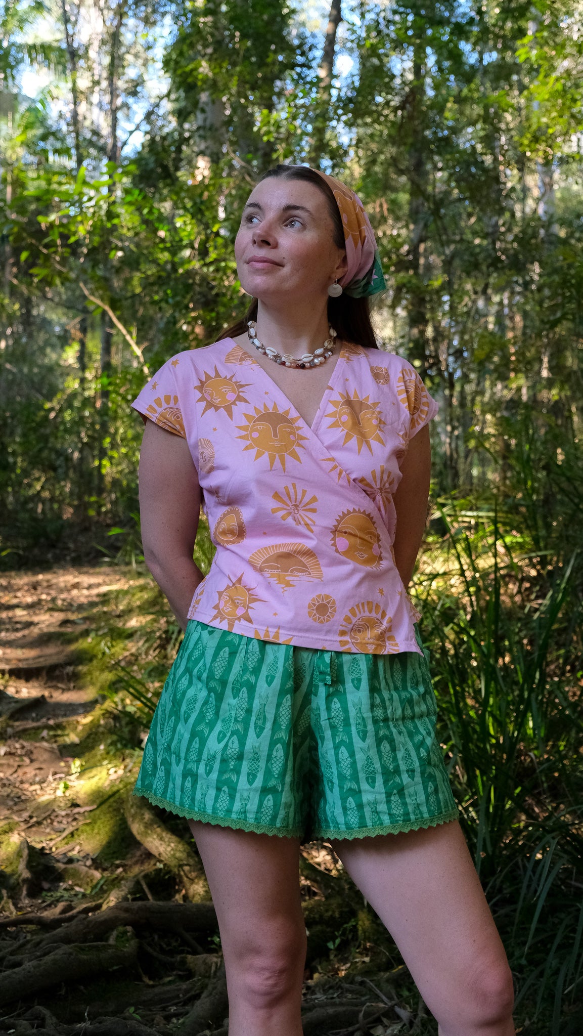Talia Wrap Top - Pink Sun