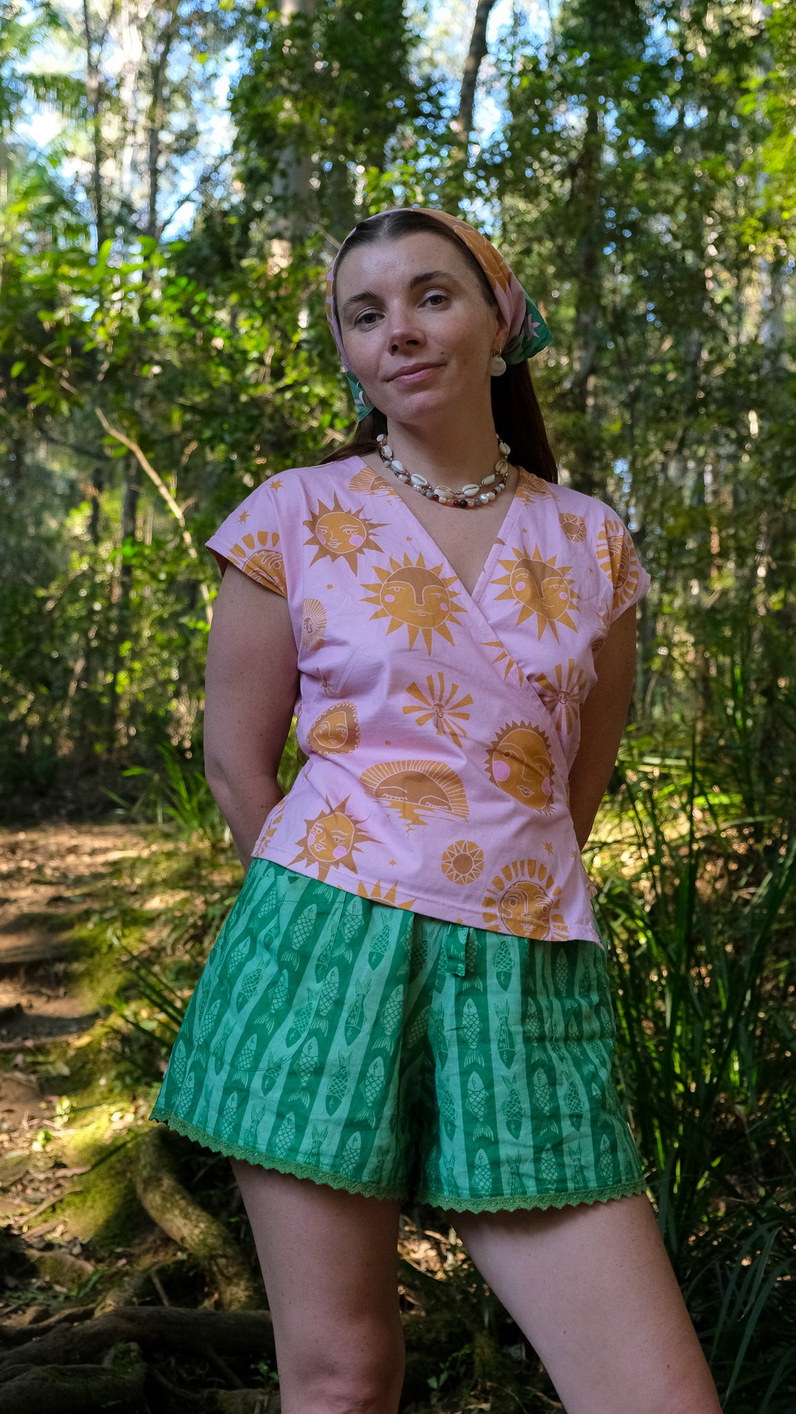 Talia Wrap Top - Pink Sun
