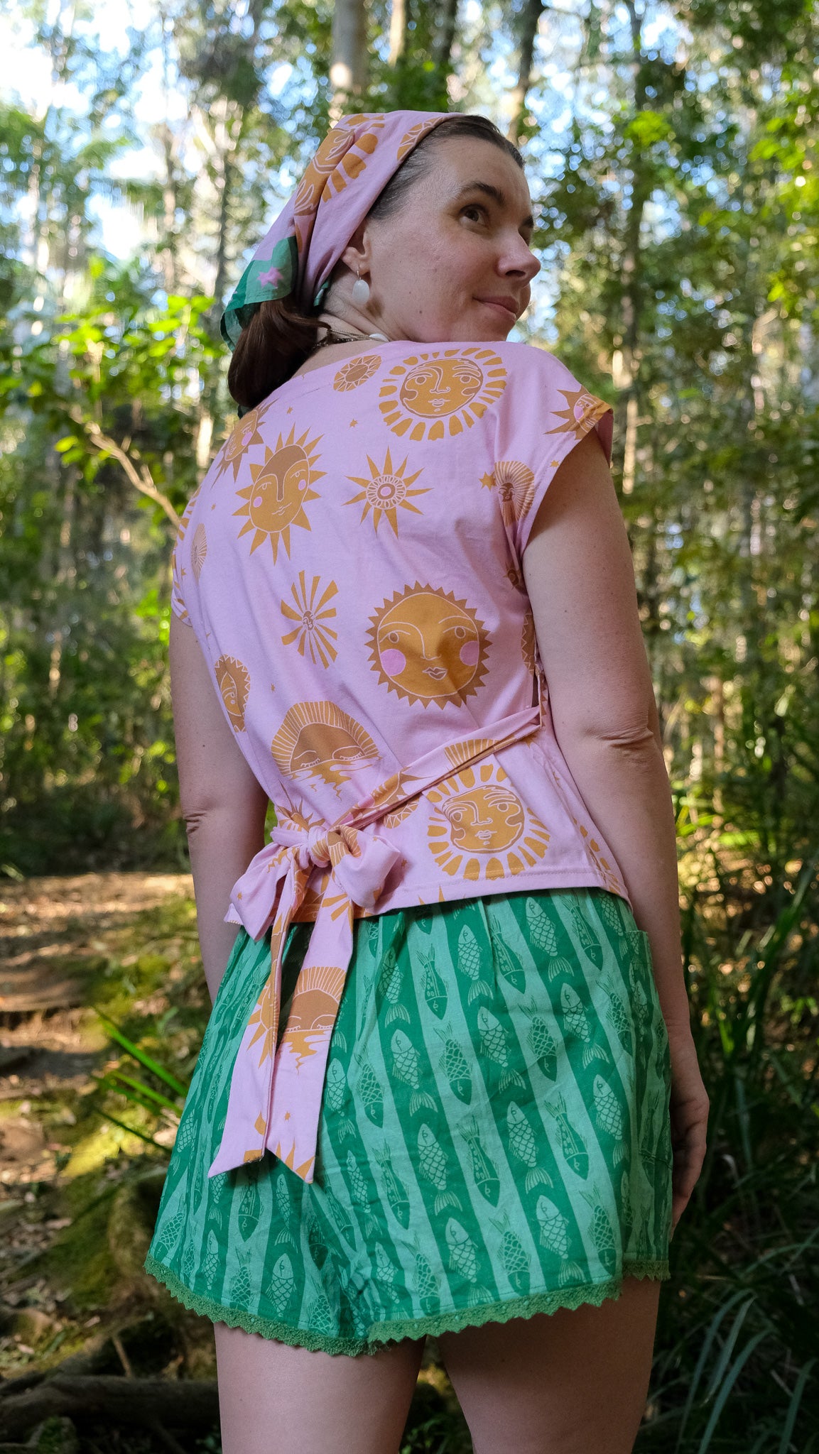 Talia Wrap Top - Pink Sun