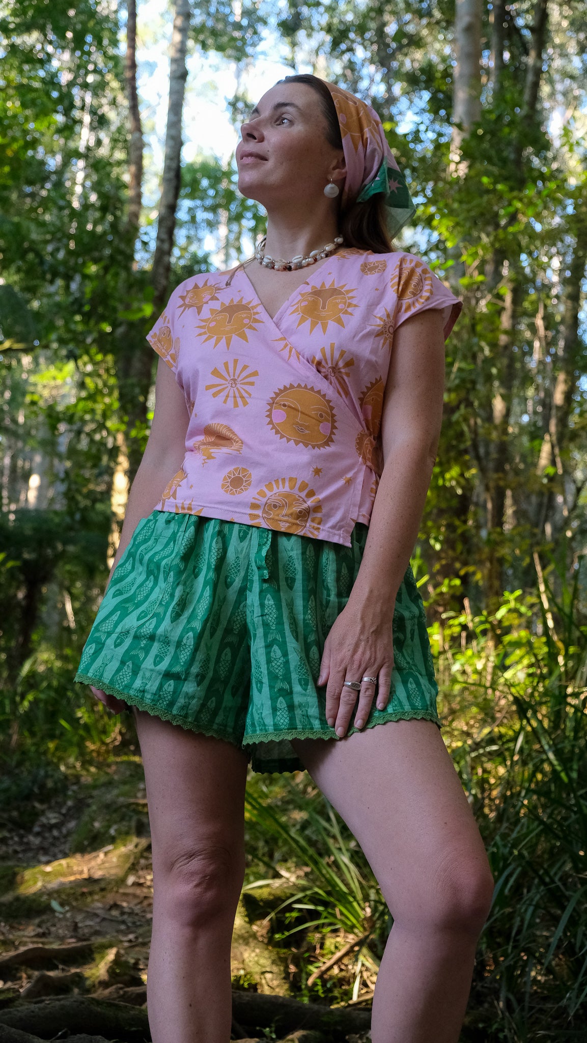 Talia Wrap Top - Pink Sun