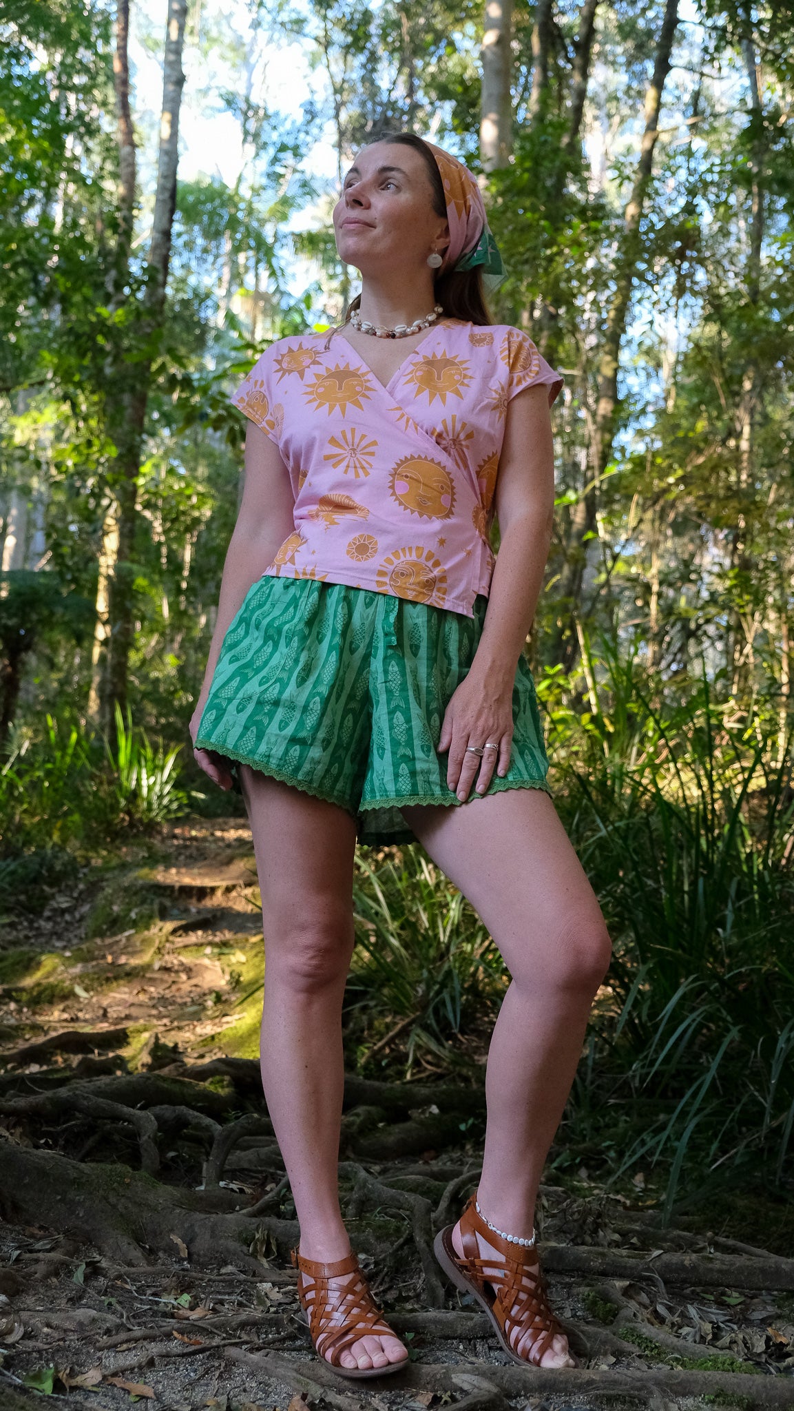 Talia Wrap Top - Pink Sun