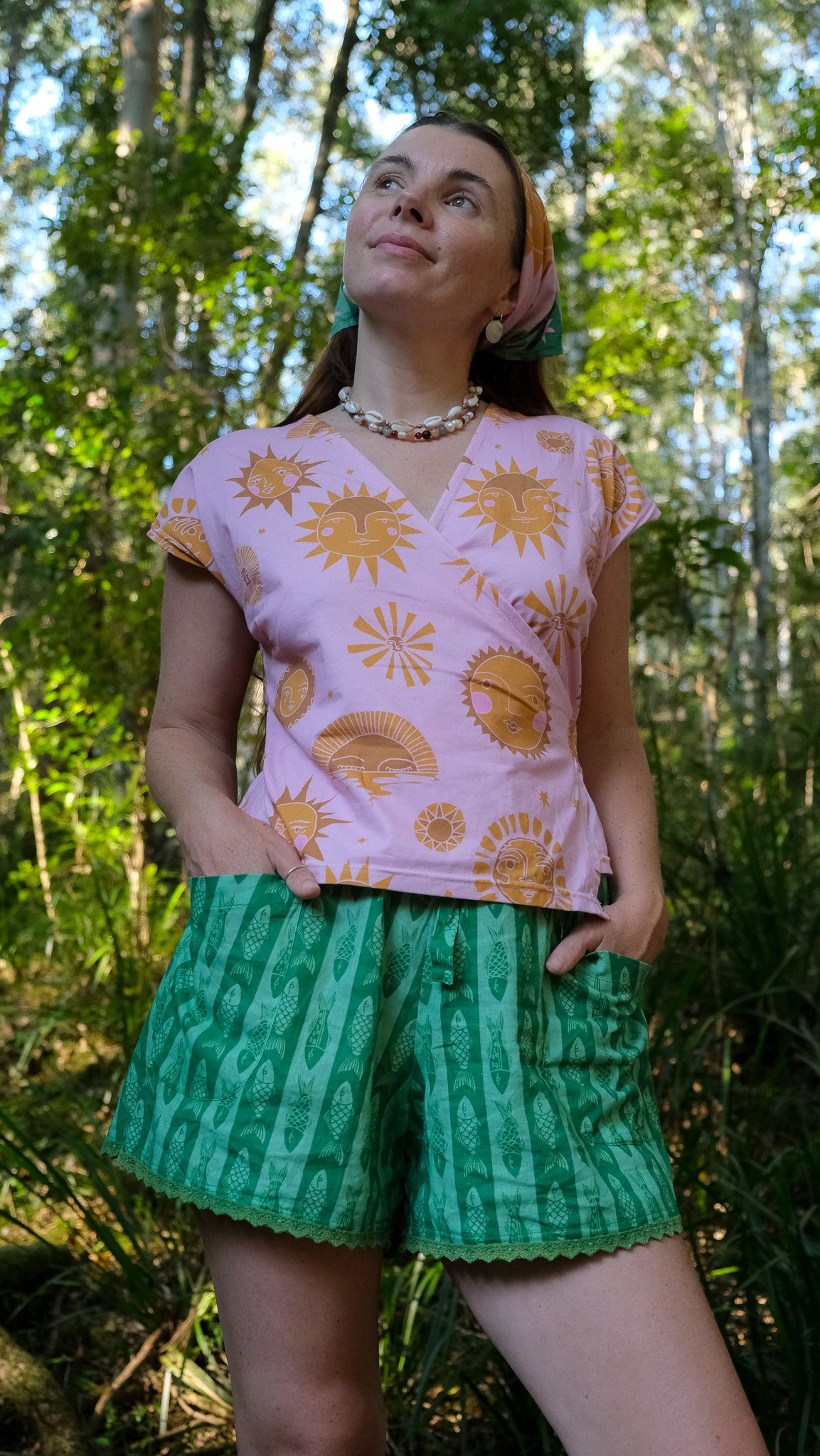 Talia Wrap Top - Pink Sun