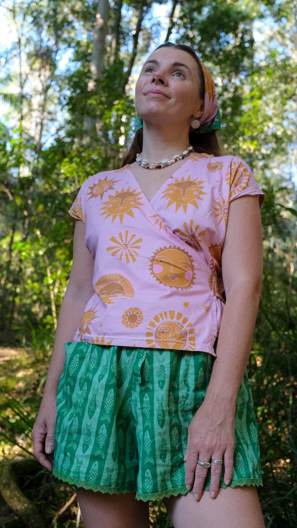 Talia Wrap Top - Pink Sun