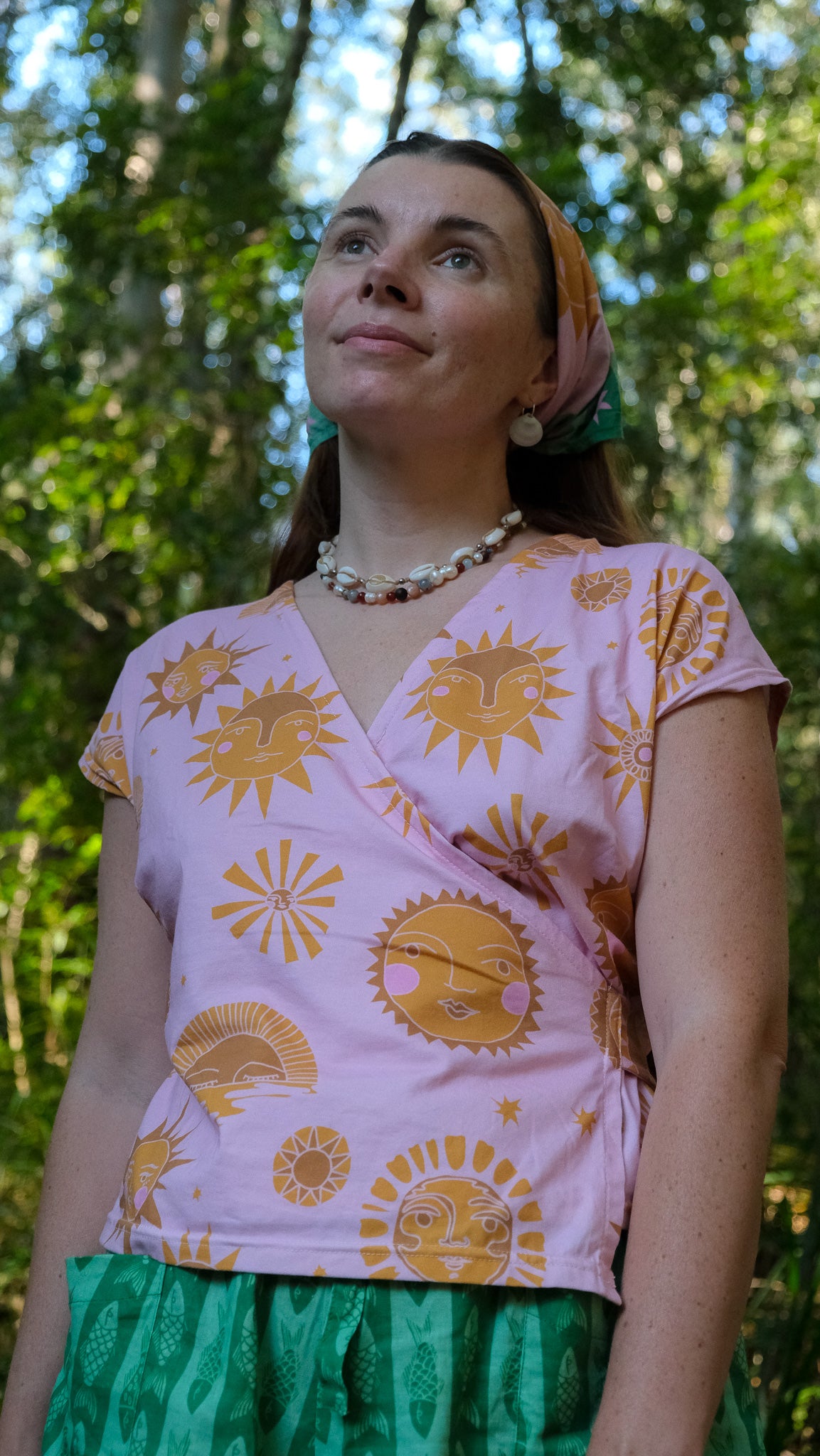 Talia Wrap Top - Pink Sun