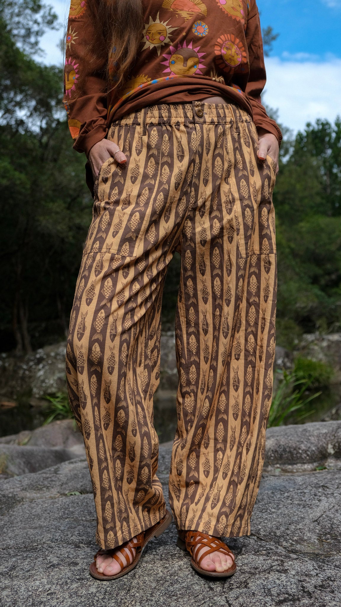 Barrel Leg Fish Pant - Caramel