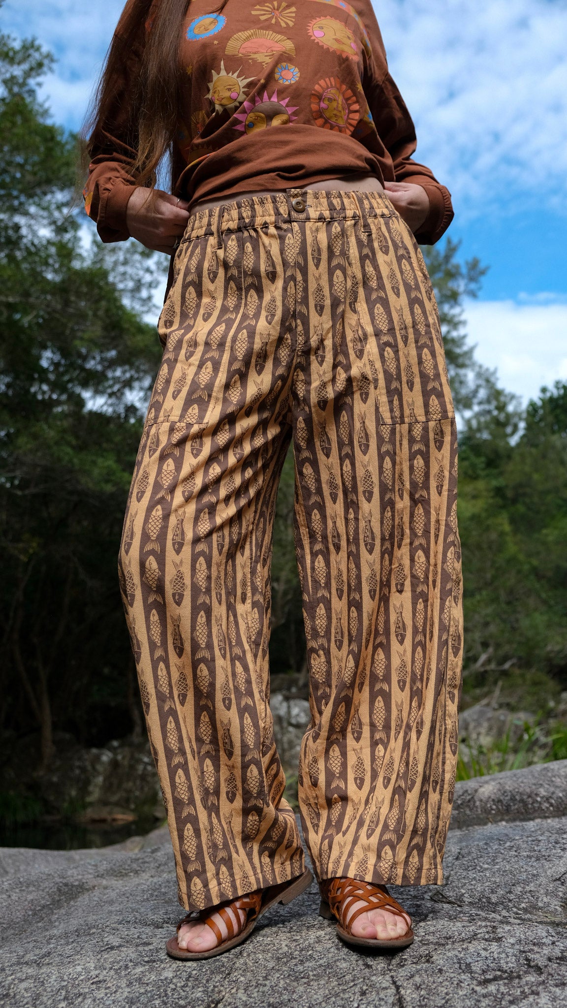 Barrel Leg Fish Pant - Caramel