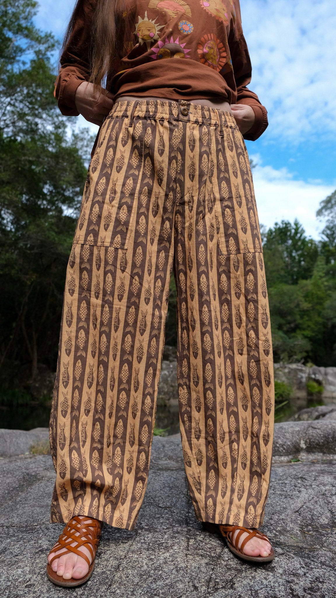Barrel Leg Fish Pant - Caramel