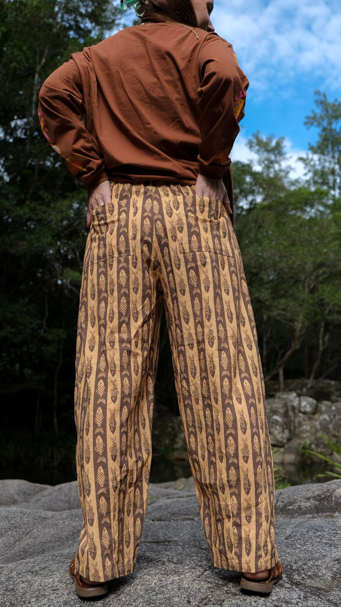 Barrel Leg Fish Pant - Caramel
