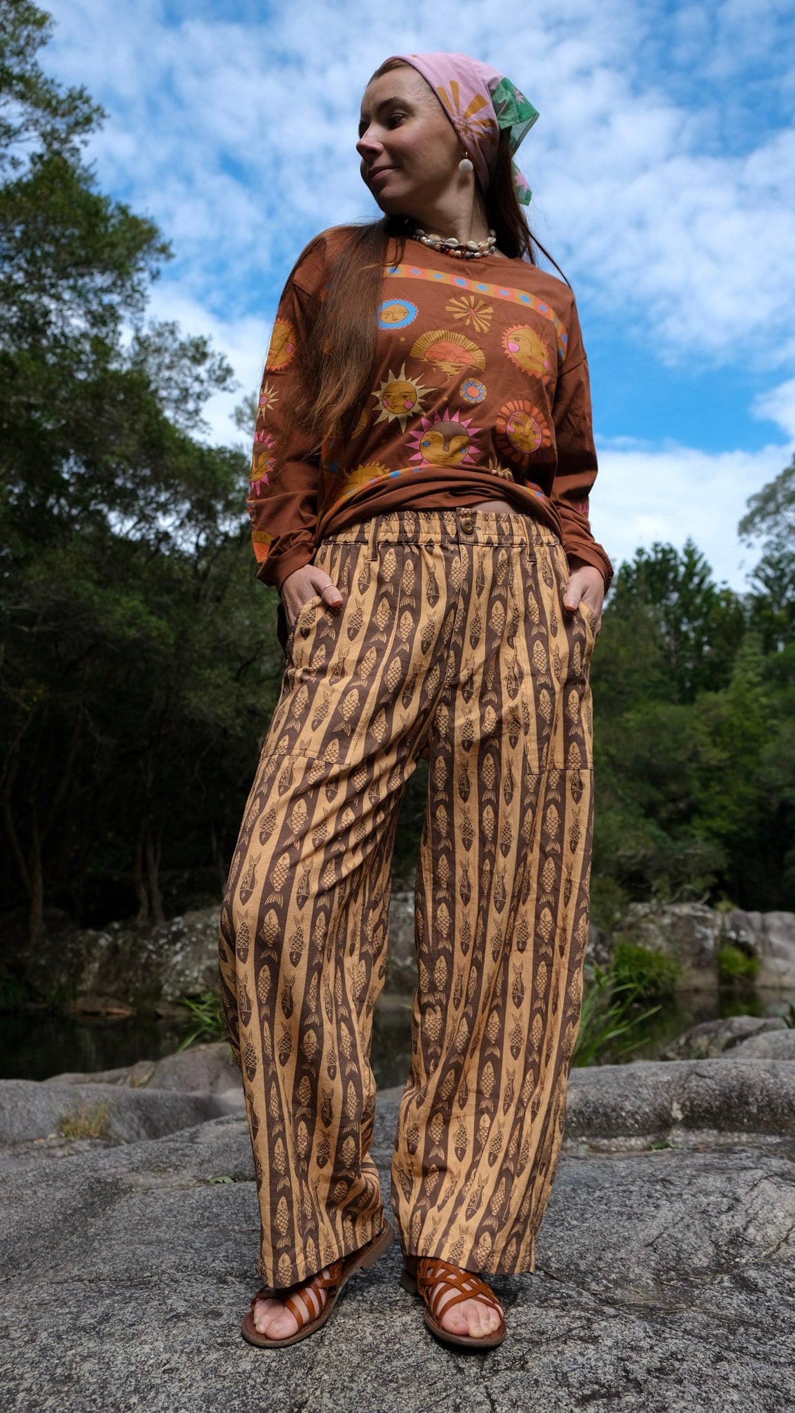 Barrel Leg Fish Pant - Caramel