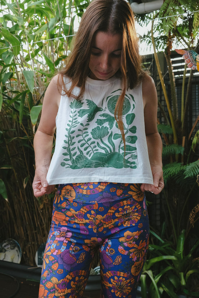 Sleeveless Crop Tee - Natural White - You're True Nature