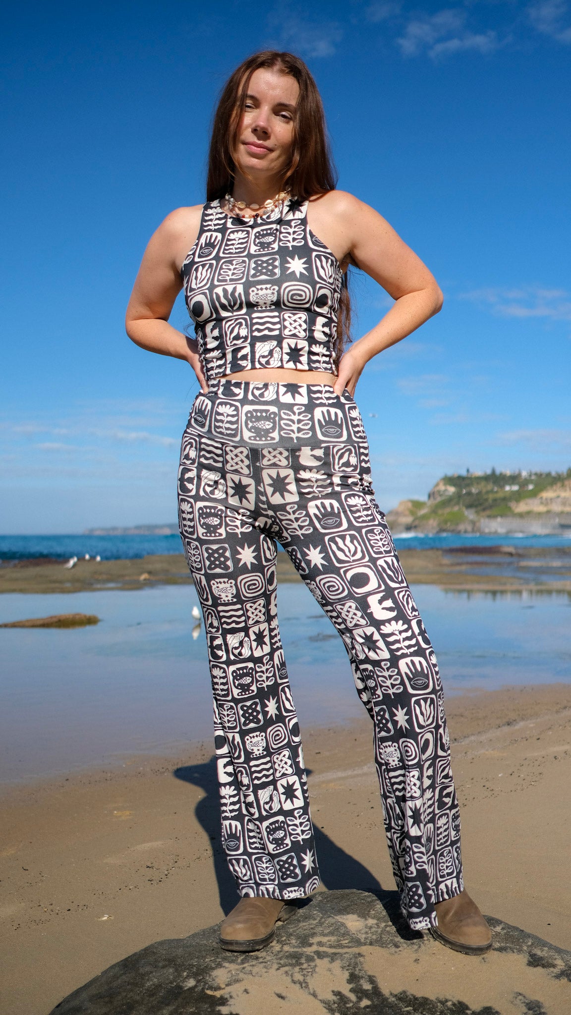Mini Singlet - Charcoal Tiles