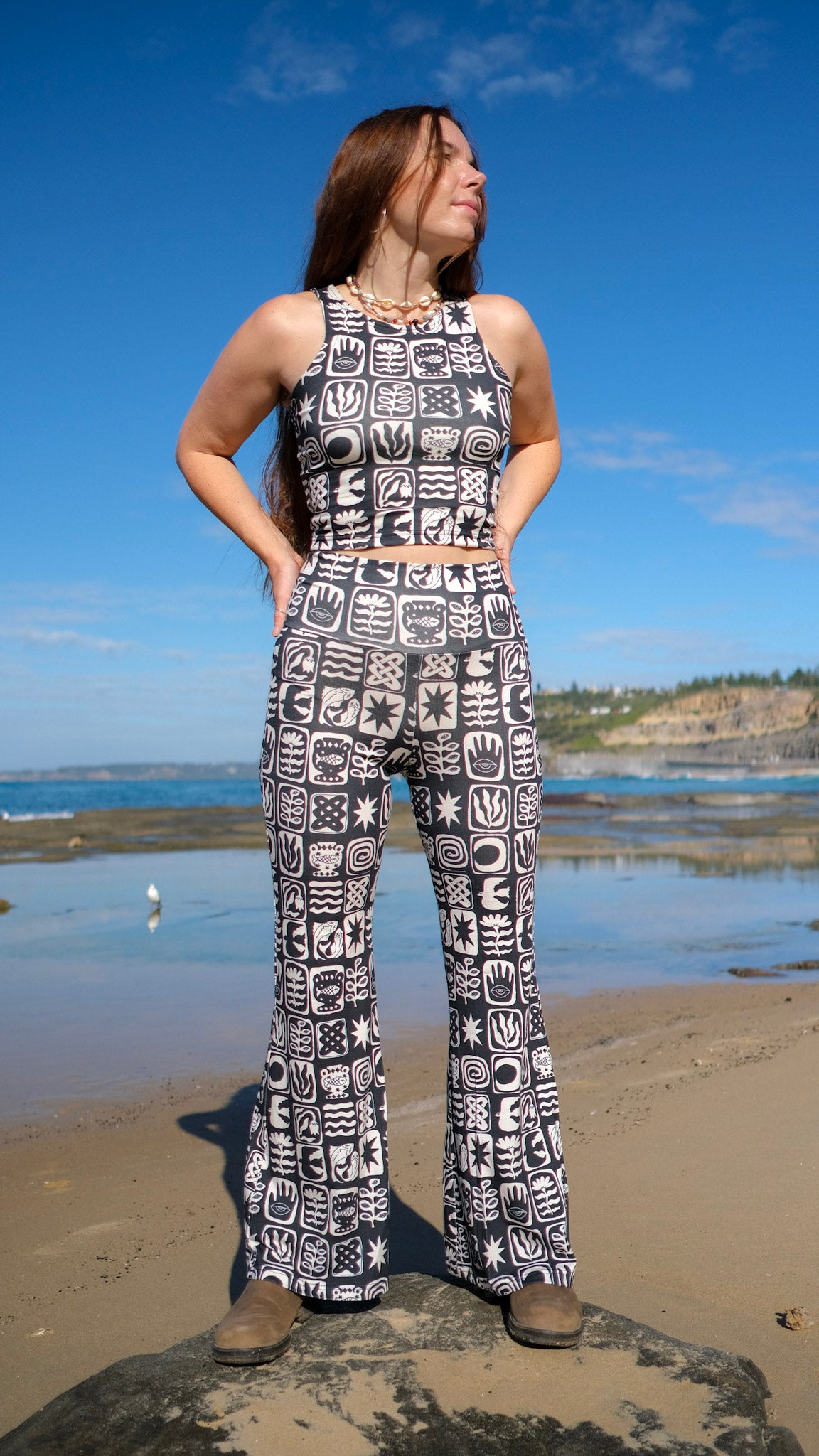 Mini Singlet - Charcoal Tiles
