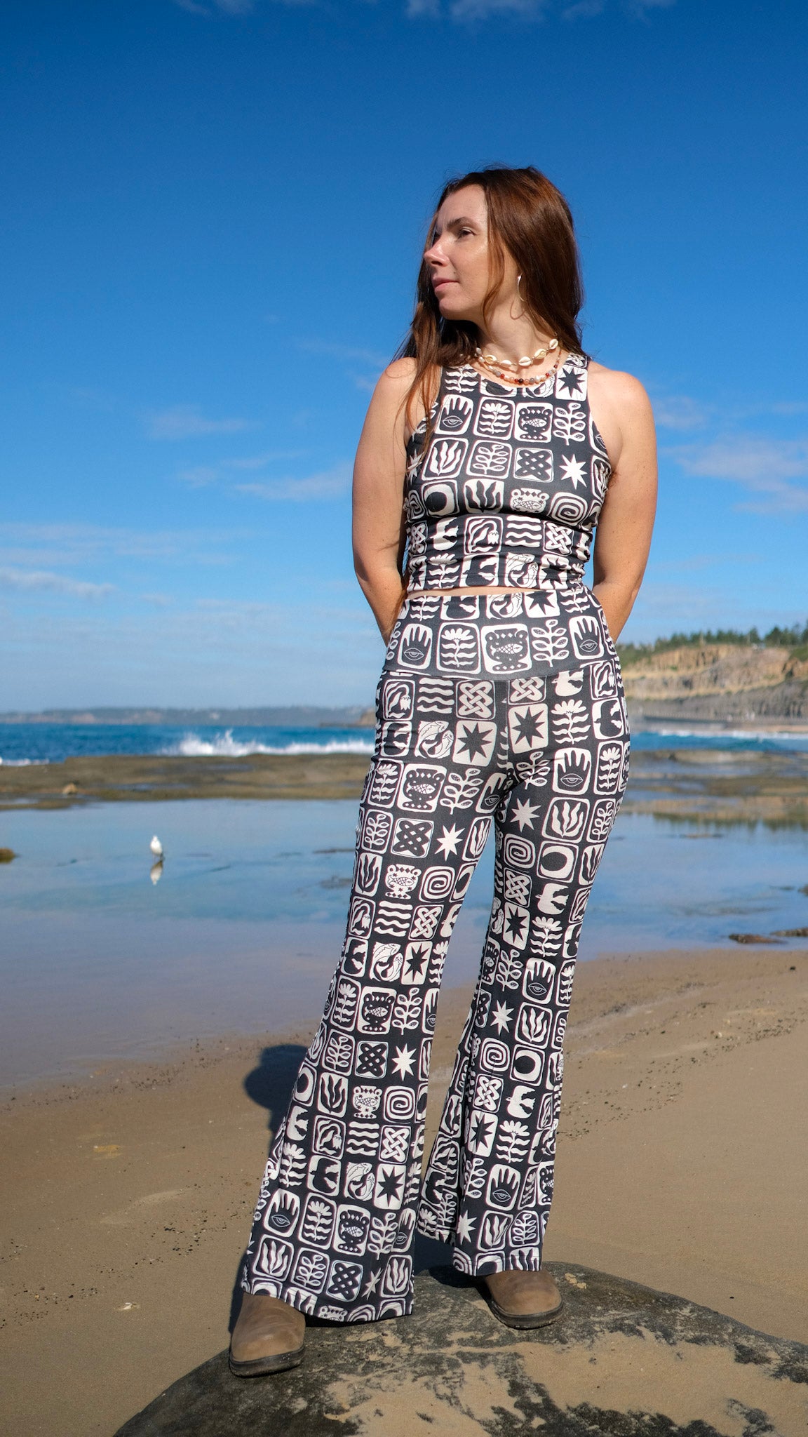 Long Flares - Charcoal Tiles