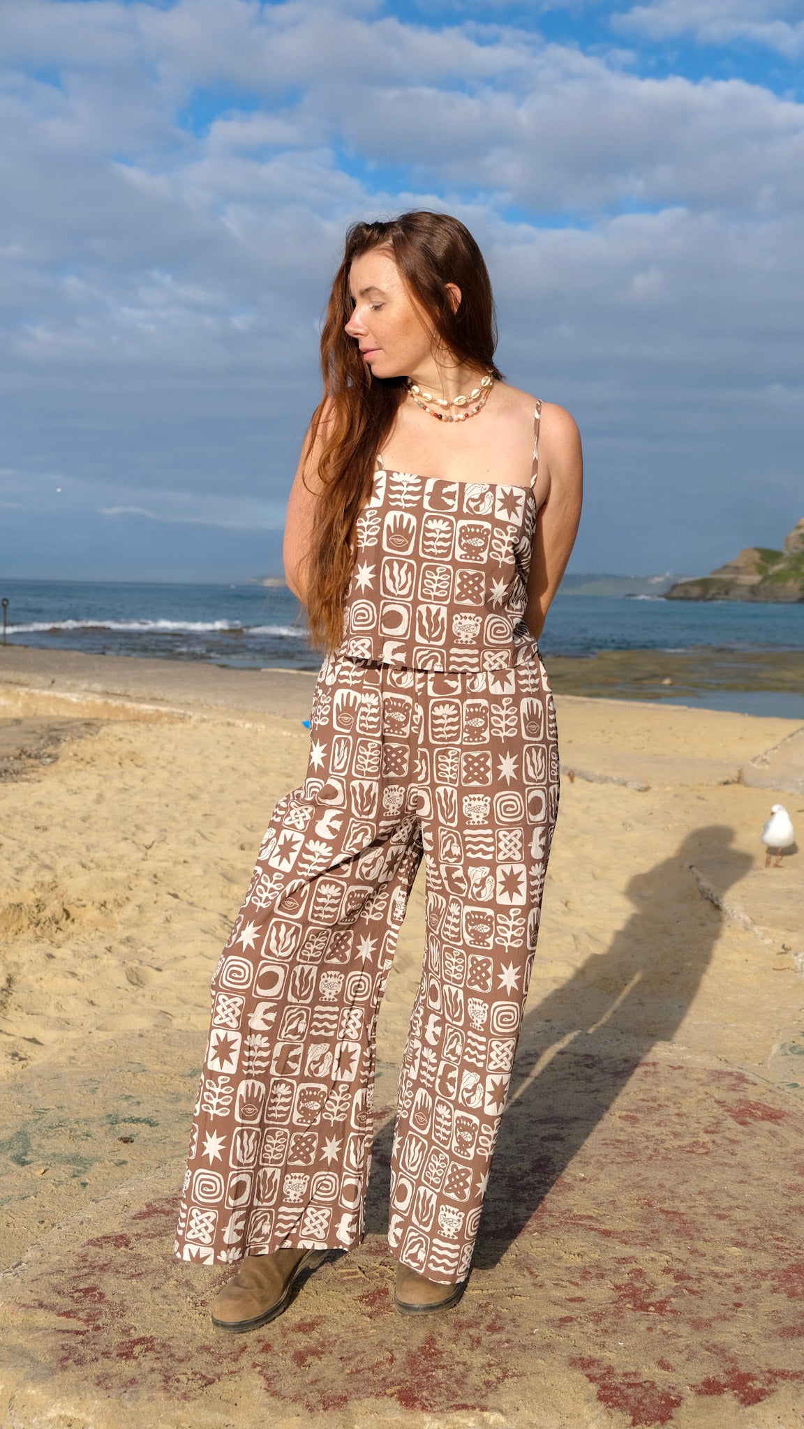 Cami Top - Chocolate Brown Tiles